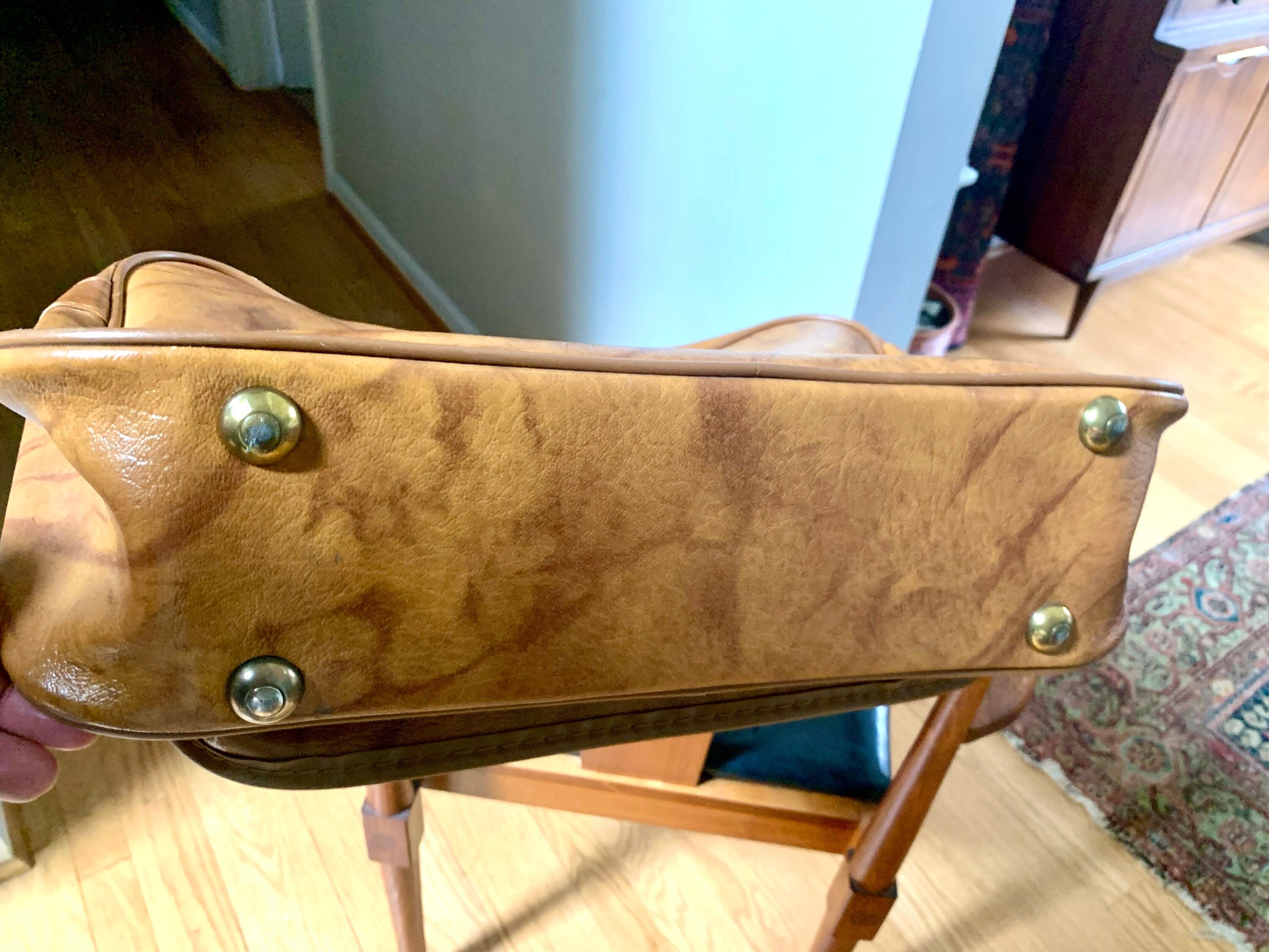 Vintage Luchi II Brown Marbled Vinyl Shoulder Bag | Luchi II Shoulder Bag | Vintage Italian Shoulder Bag | Brown Weekender | Crossbody Bag