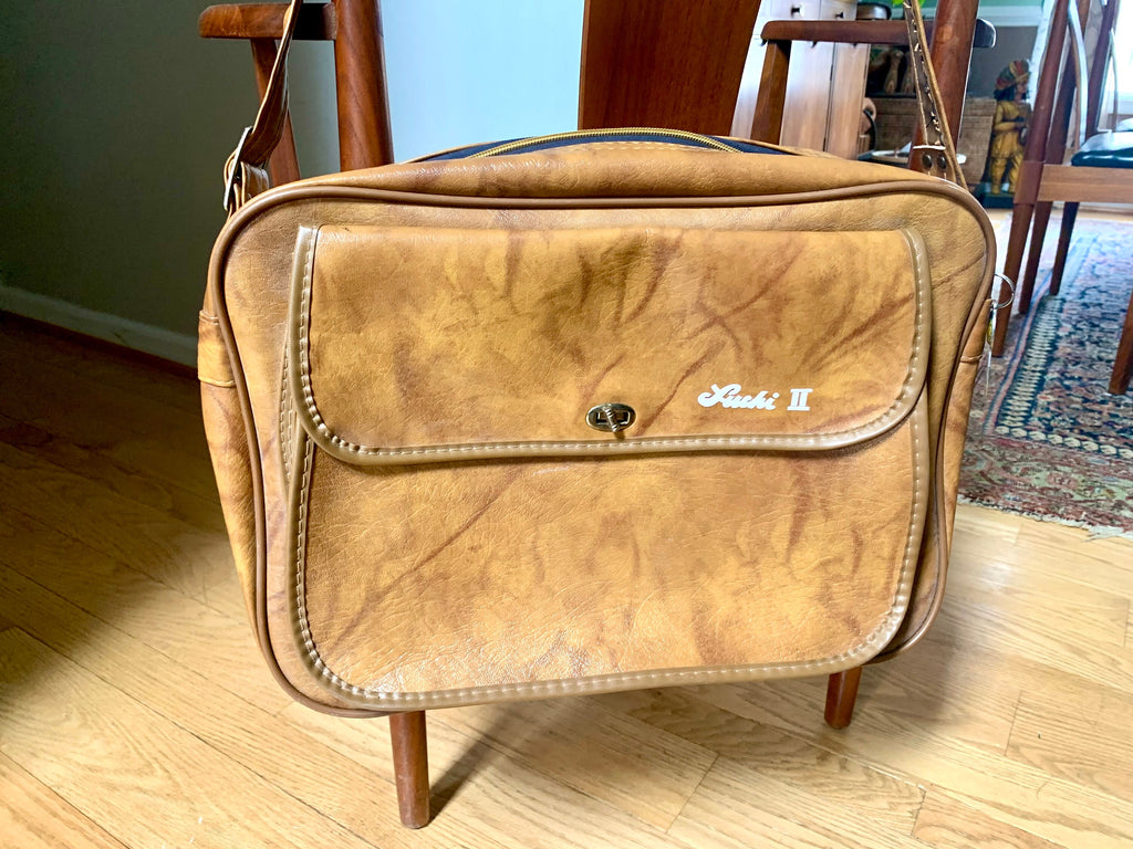 Vintage Luchi II Brown Marbled Vinyl Shoulder Bag | Luchi II Shoulder Bag | Vintage Italian Shoulder Bag | Brown Weekender | Crossbody Bag