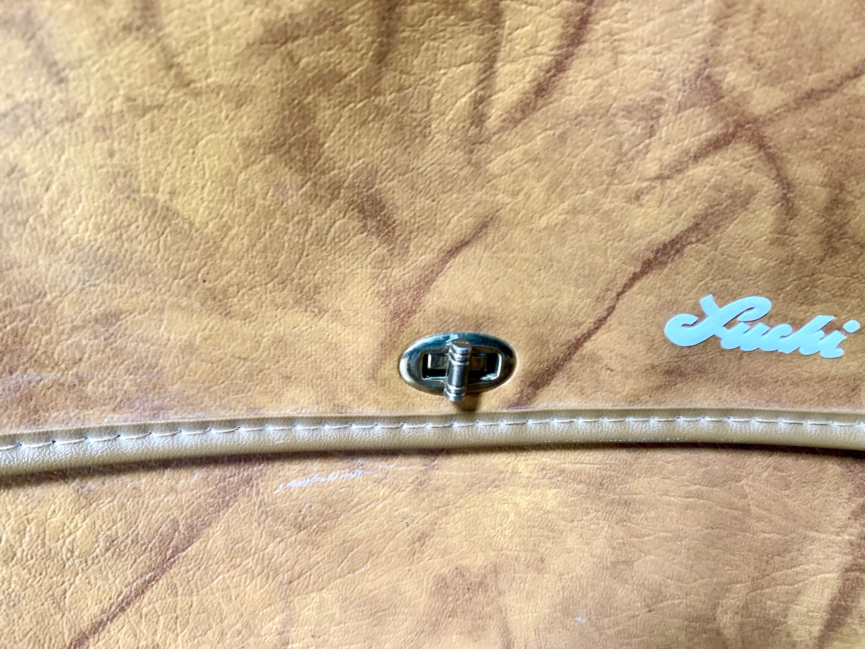 Vintage Luchi II Brown Marbled Vinyl Shoulder Bag | Luchi II Shoulder Bag | Vintage Italian Shoulder Bag | Brown Weekender | Crossbody Bag