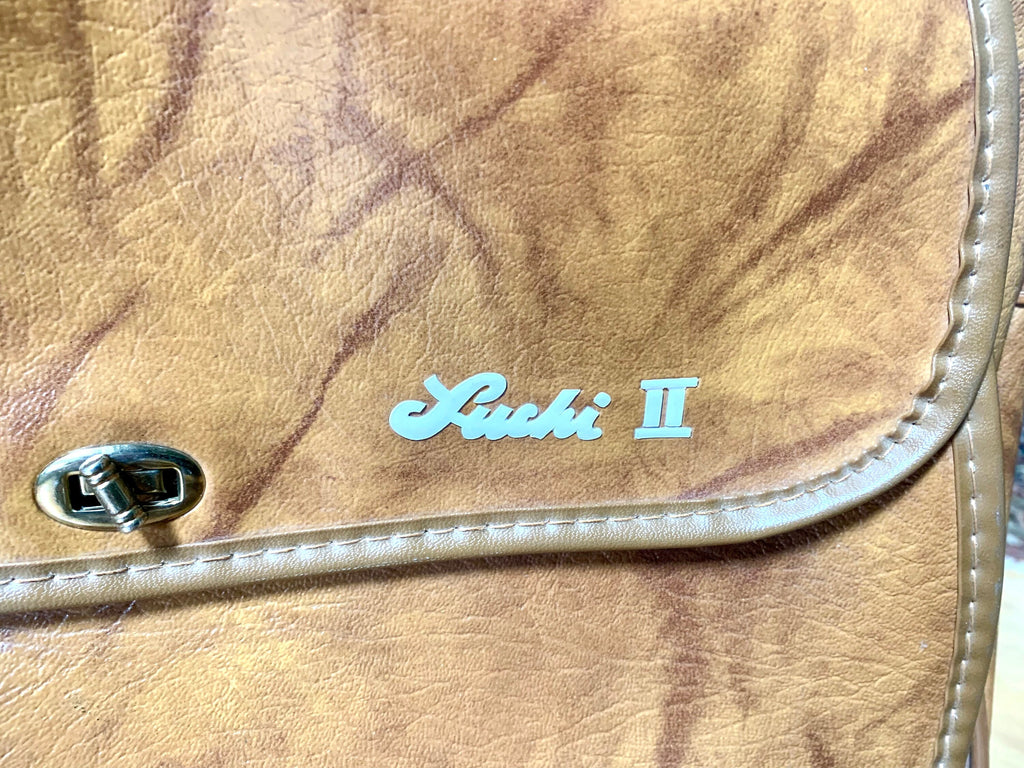 Vintage Luchi II Brown Marbled Vinyl Shoulder Bag | Luchi II Shoulder Bag | Vintage Italian Shoulder Bag | Brown Weekender | Crossbody Bag