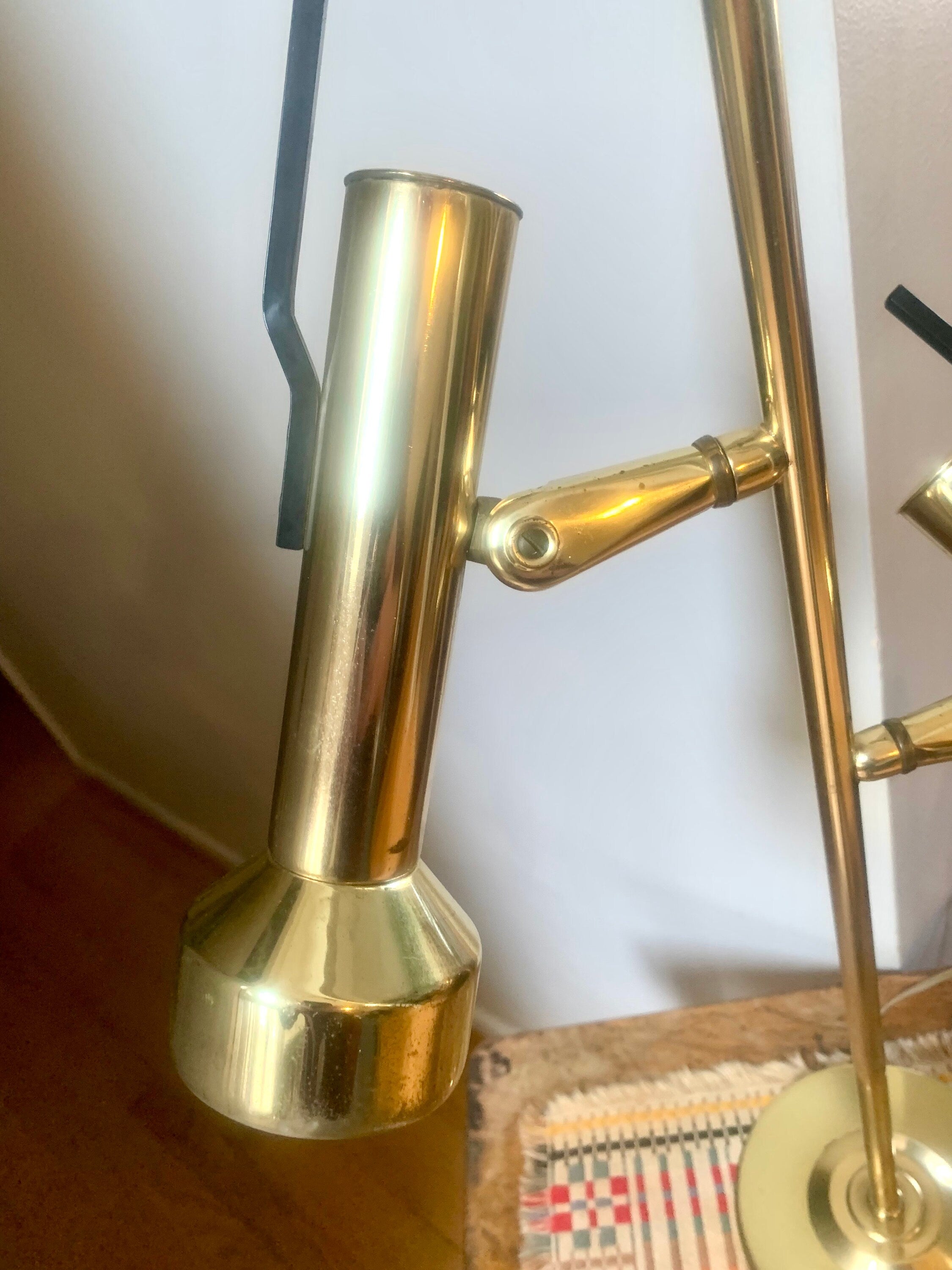 Vintage Brass MCM Table Lamp | Adjustable Brass Table Lamp | Brass Adjustable Spotlight | Mid Century Table Lamp