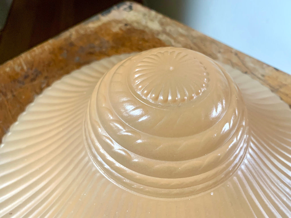 Vintage Ceiling Light Glass Globe | Beige Ceiling Light Glass Shade | Art Deco Light Globe | Frosted Beige Glass Light Shade