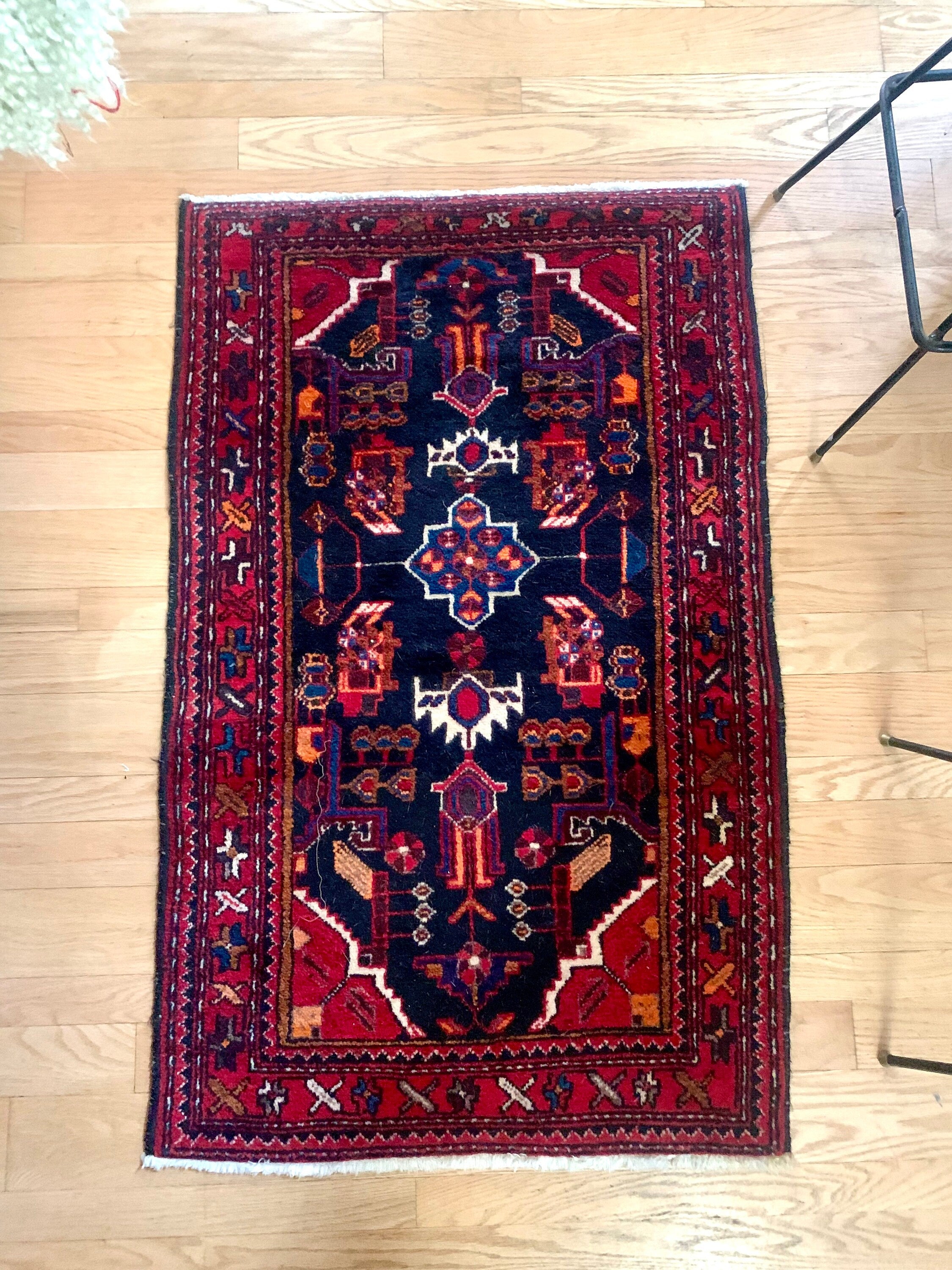 Vintage Oriental Area Rug | Small Oriental Rug | Handwoven Wool Rug | 51" x 32" Area Rug