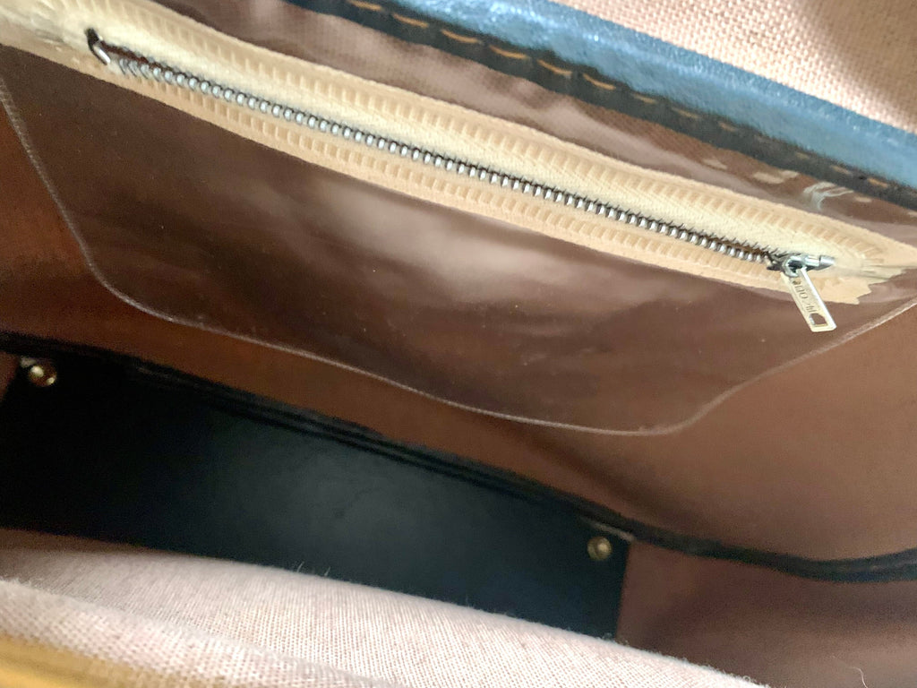 Vintage Luchi II Brown Marbled Vinyl Shoulder Bag | Luchi II Shoulder Bag | Vintage Italian Shoulder Bag | Brown Weekender | Crossbody Bag