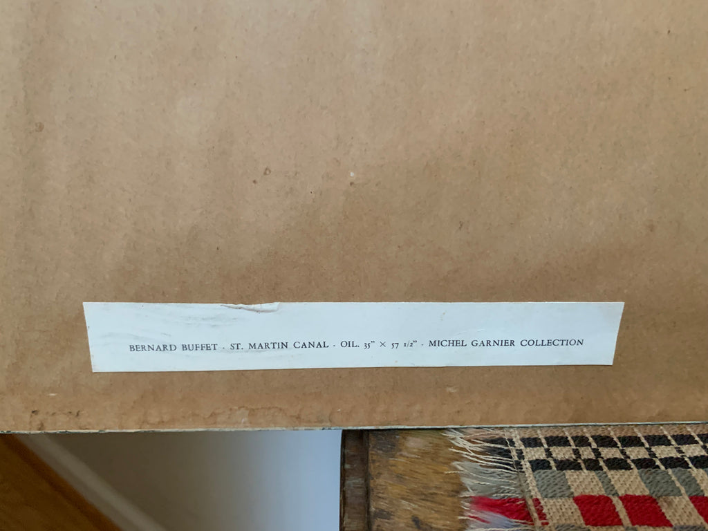 Vintage Framed Bernard Buffet Lithograph | St. Martins Canal Lithograph | Buffet Signed Art | French MCM Art | Michel Garnier Collection