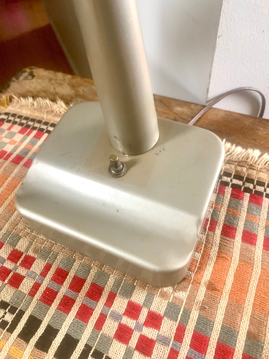 Metal Banker's Desk Lamp | Gray Metal Desk Lamp | Vintage Metal Shade Fluorescent Lamp | Art Deco Metal Desk Lamp | Metal Bankers Lamp