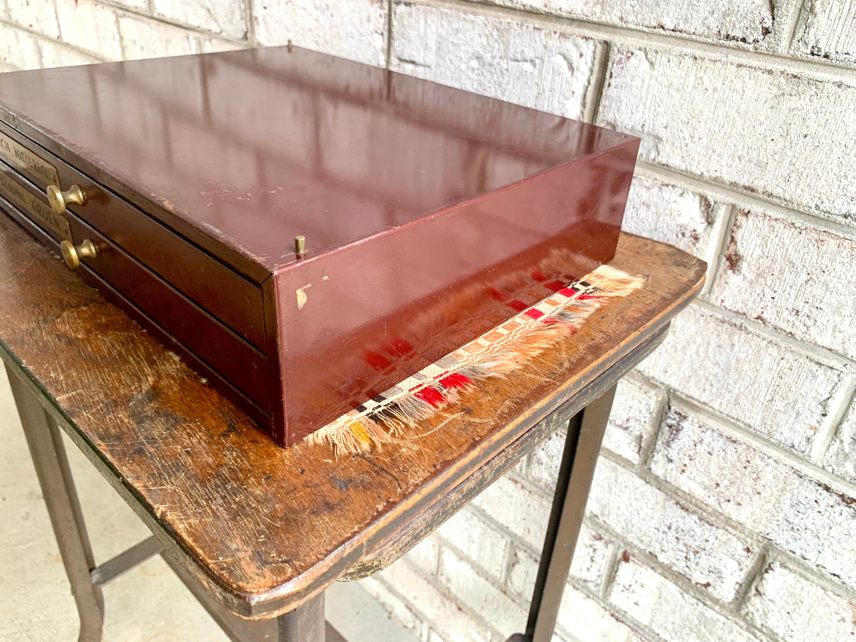 Genuine Gruen Co. Cabinet With Contents | Vintage 2 Drawer Gruen Watch Repair Parts and Cabinet | Gruen Watch Parts Cabinet | Watch Parts