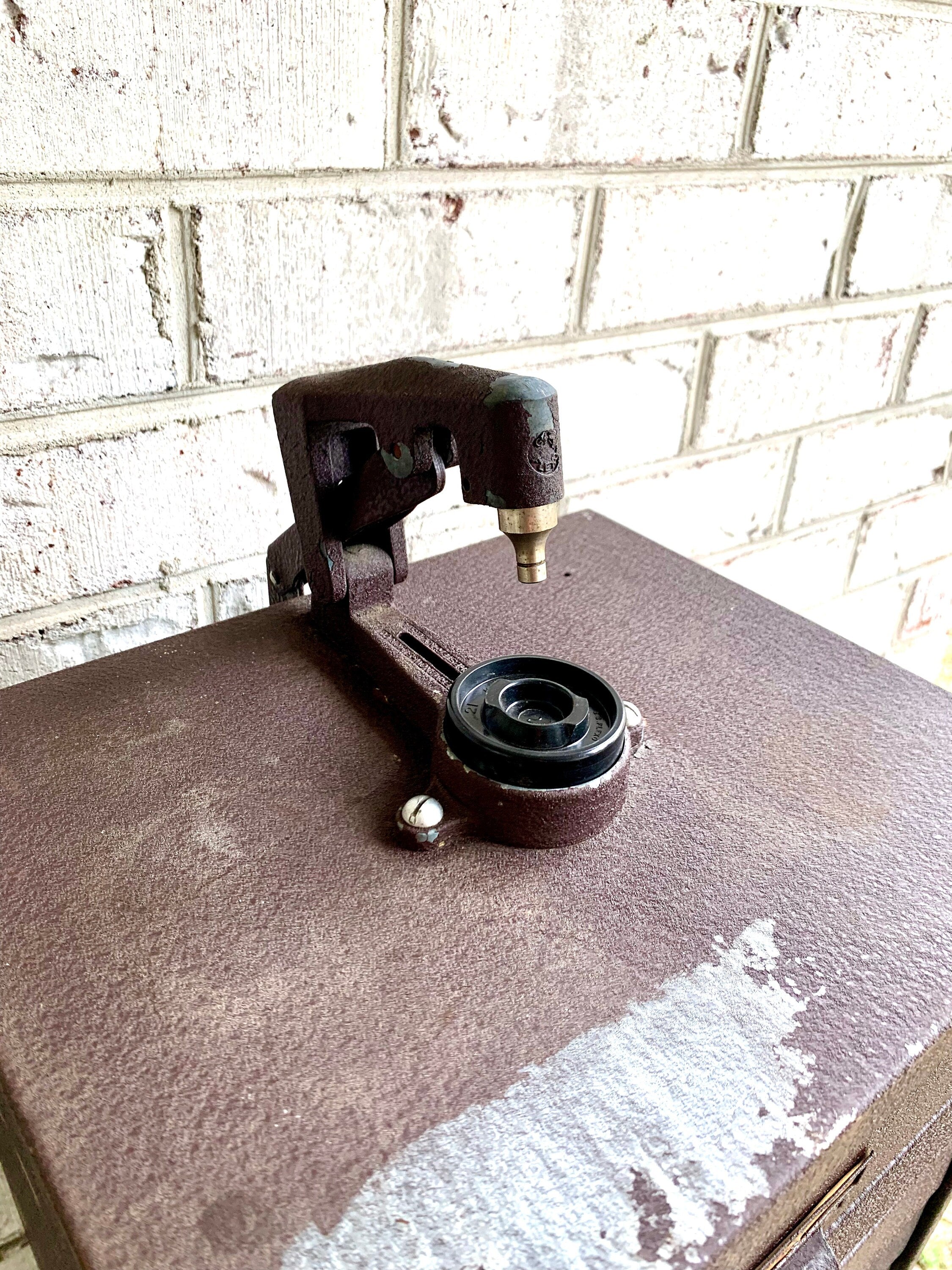 Germanow & Simon Watch Crystal Cabinet | Vintage Metal Watch Crystal Cabinet With Built In Press | Watch Crystals and Cabinet | Watch Repair