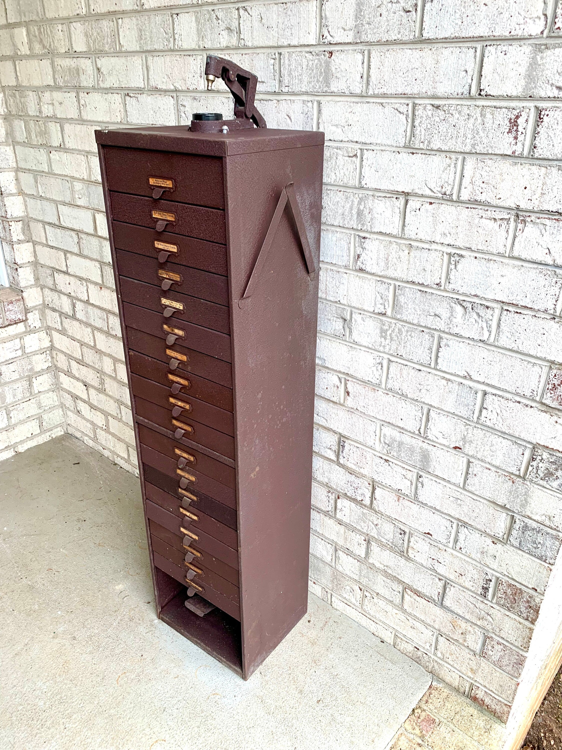 Germanow & Simon Watch Crystal Cabinet | Vintage Metal Watch Crystal Cabinet With Built In Press | Watch Crystals and Cabinet | Watch Repair