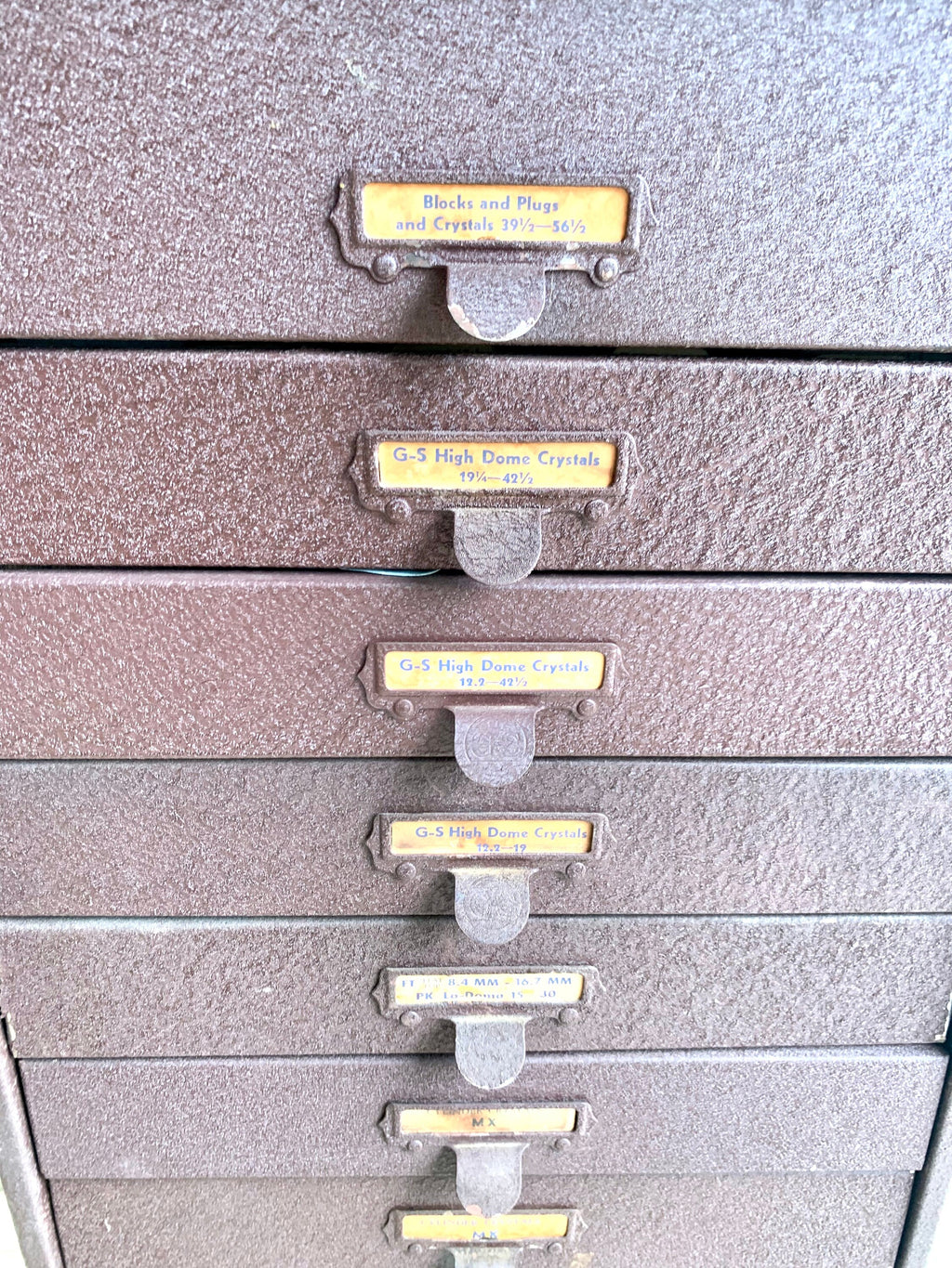 Germanow & Simon Watch Crystal Cabinet | Vintage Metal Watch Crystal Cabinet With Built In Press | Watch Crystals and Cabinet | Watch Repair