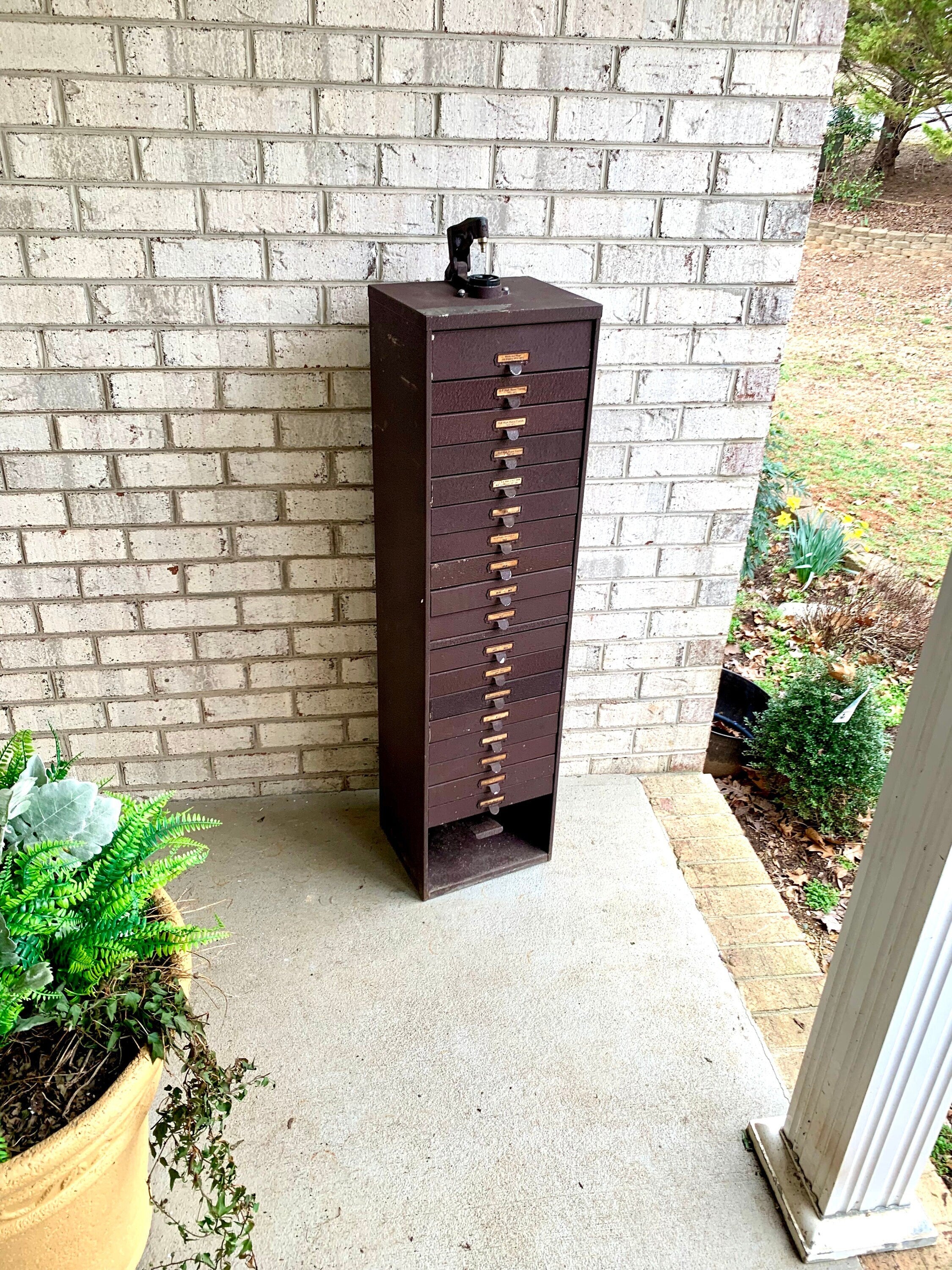 Germanow & Simon Watch Crystal Cabinet | Vintage Metal Watch Crystal Cabinet With Built In Press | Watch Crystals and Cabinet | Watch Repair