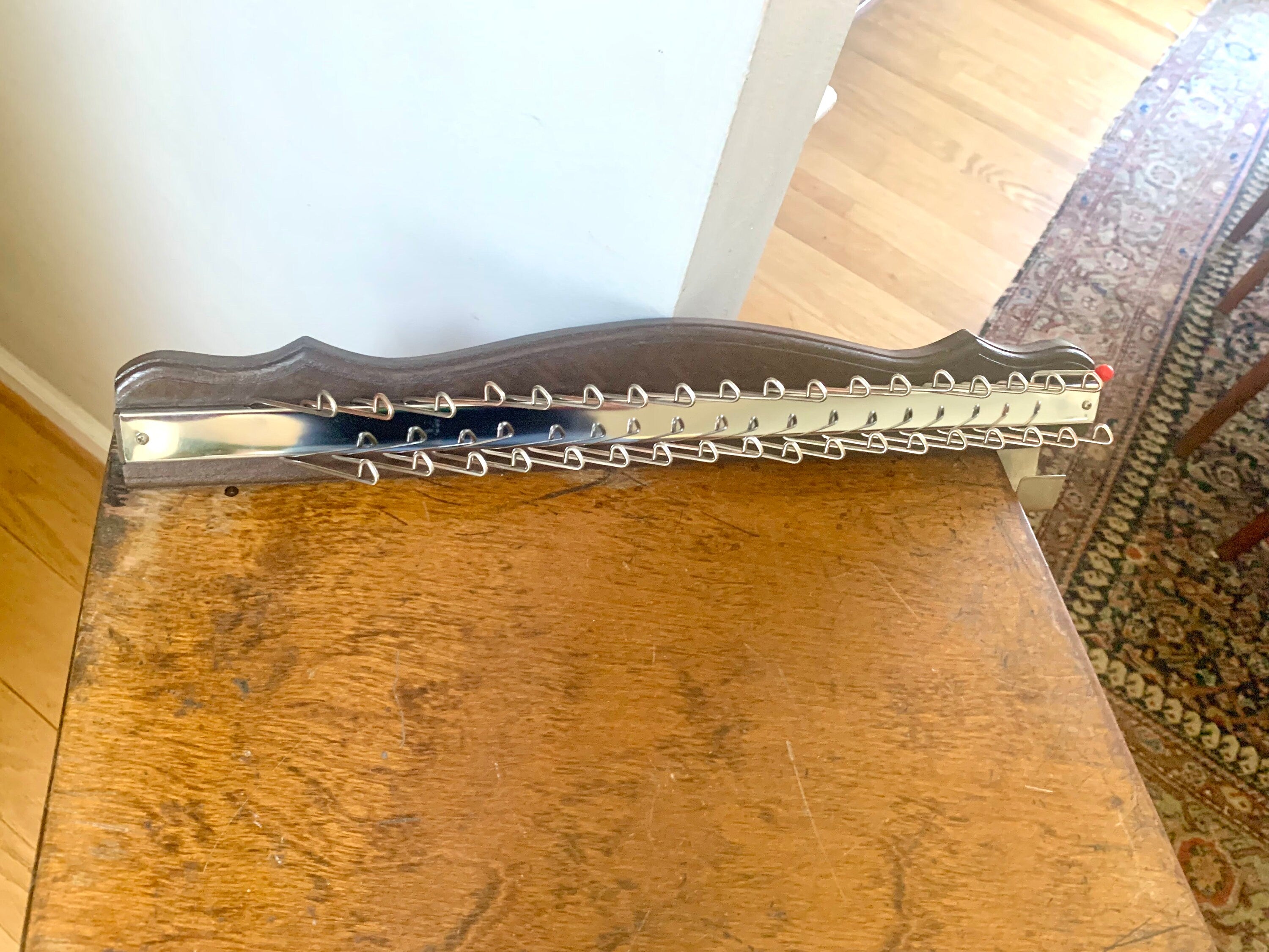 Vtg Tie Wall Rack | 36 Hook Wall Mounted Tie Rack | MCM Tie Holder | Folding Tie Rack | Faux Wood Tie Rack | Belt Rack | Closet Storage