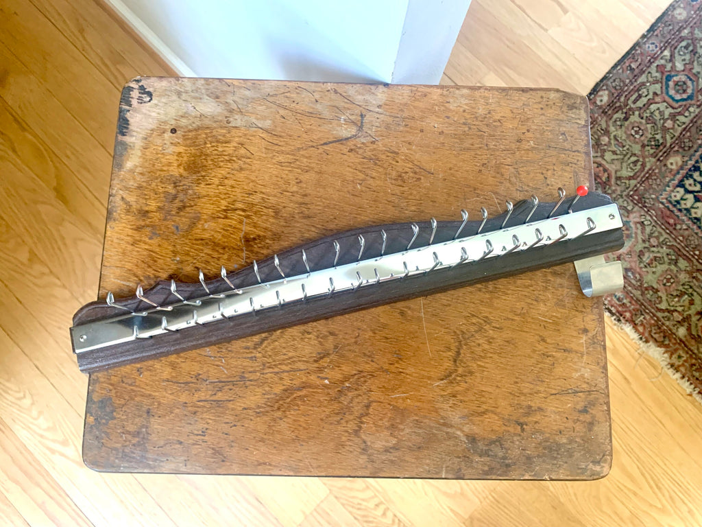 Vtg Tie Wall Rack | 36 Hook Wall Mounted Tie Rack | MCM Tie Holder | Folding Tie Rack | Faux Wood Tie Rack | Belt Rack | Closet Storage