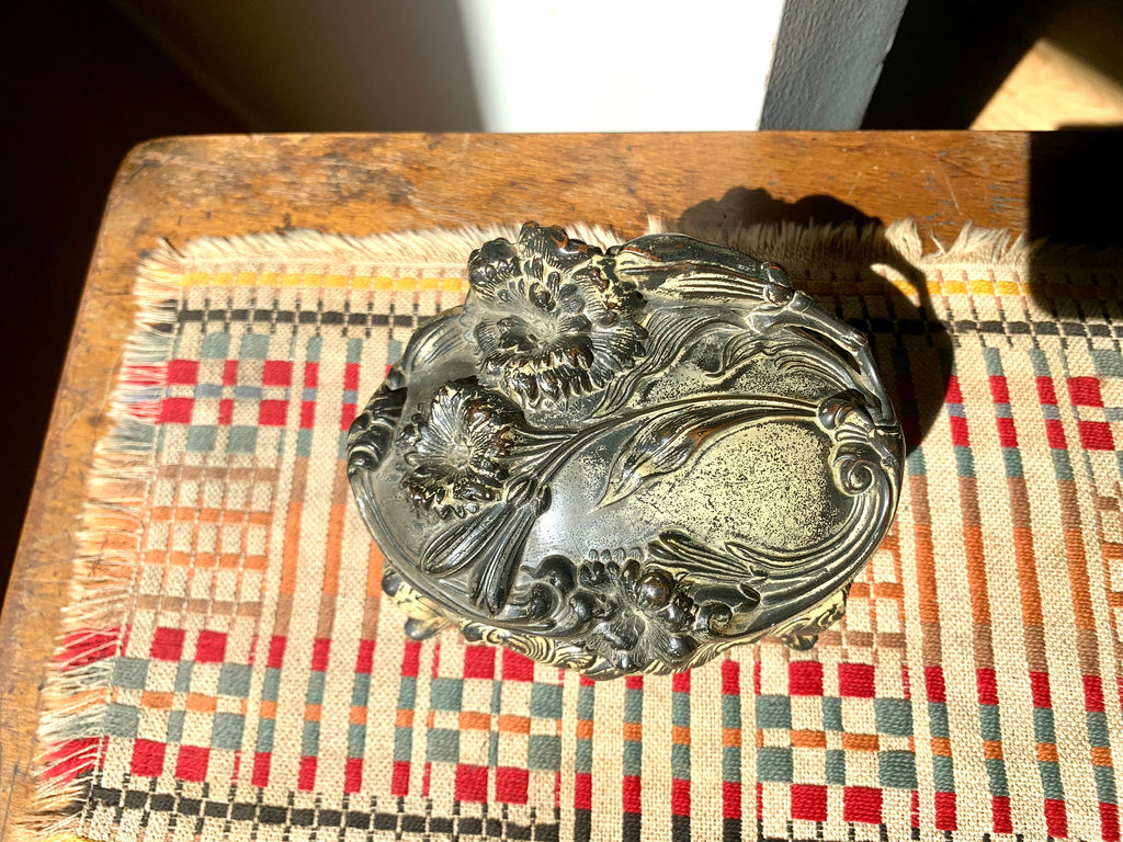 Antique Art Nouveau Jewelry Casket | Ornate Jewelry Box | Large Jenning Brothers Jewelry Gasket | Distressed Trinket Box