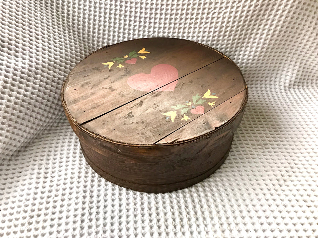 Vtg Dufeck's Cheese Box | Round Wooden Cheese Container | Sewing Box | Wooden Storage Box | Lined Cheese Box | Painted Cheese Box