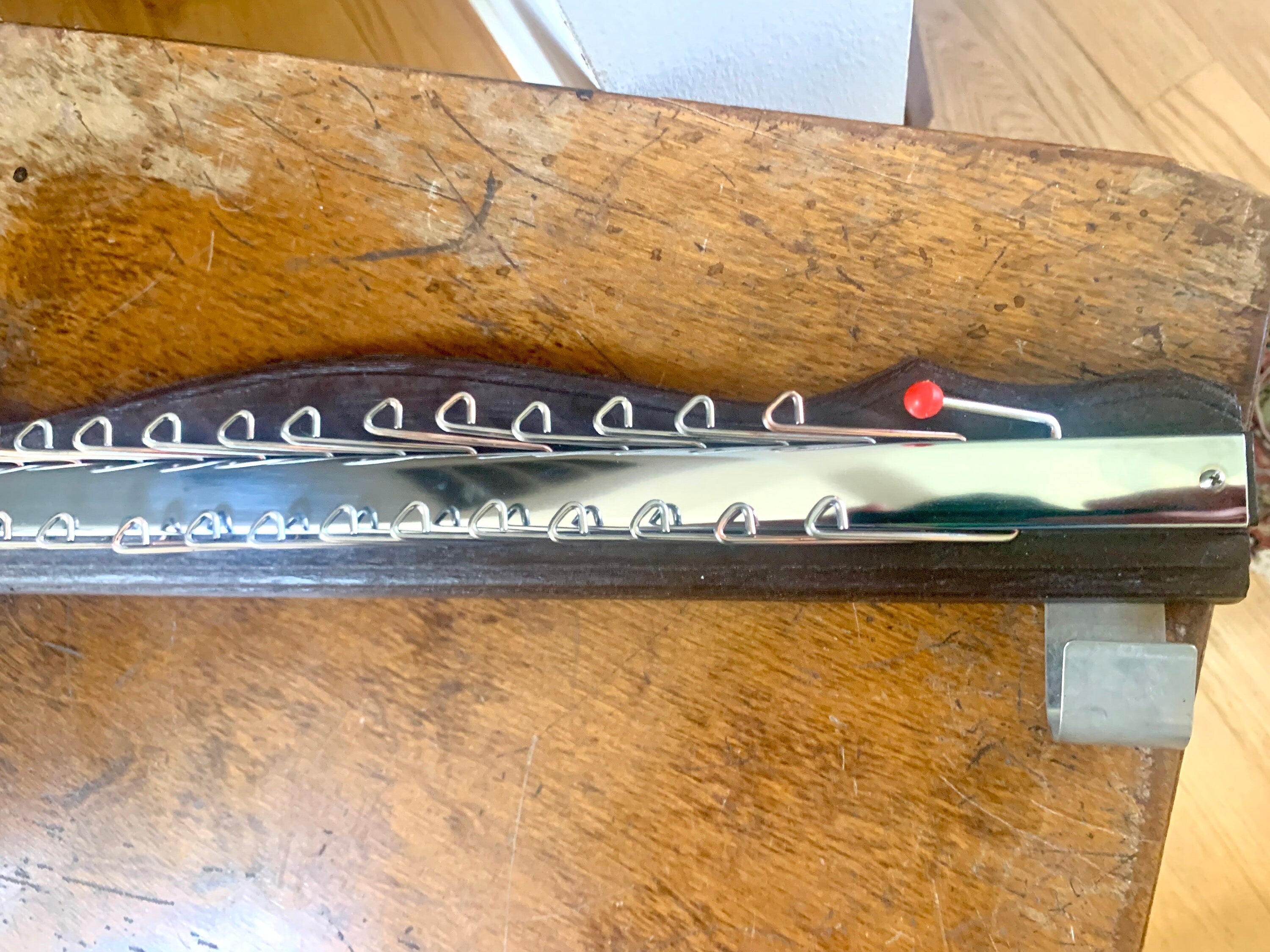 Vtg Tie Wall Rack | 36 Hook Wall Mounted Tie Rack | MCM Tie Holder | Folding Tie Rack | Faux Wood Tie Rack | Belt Rack | Closet Storage
