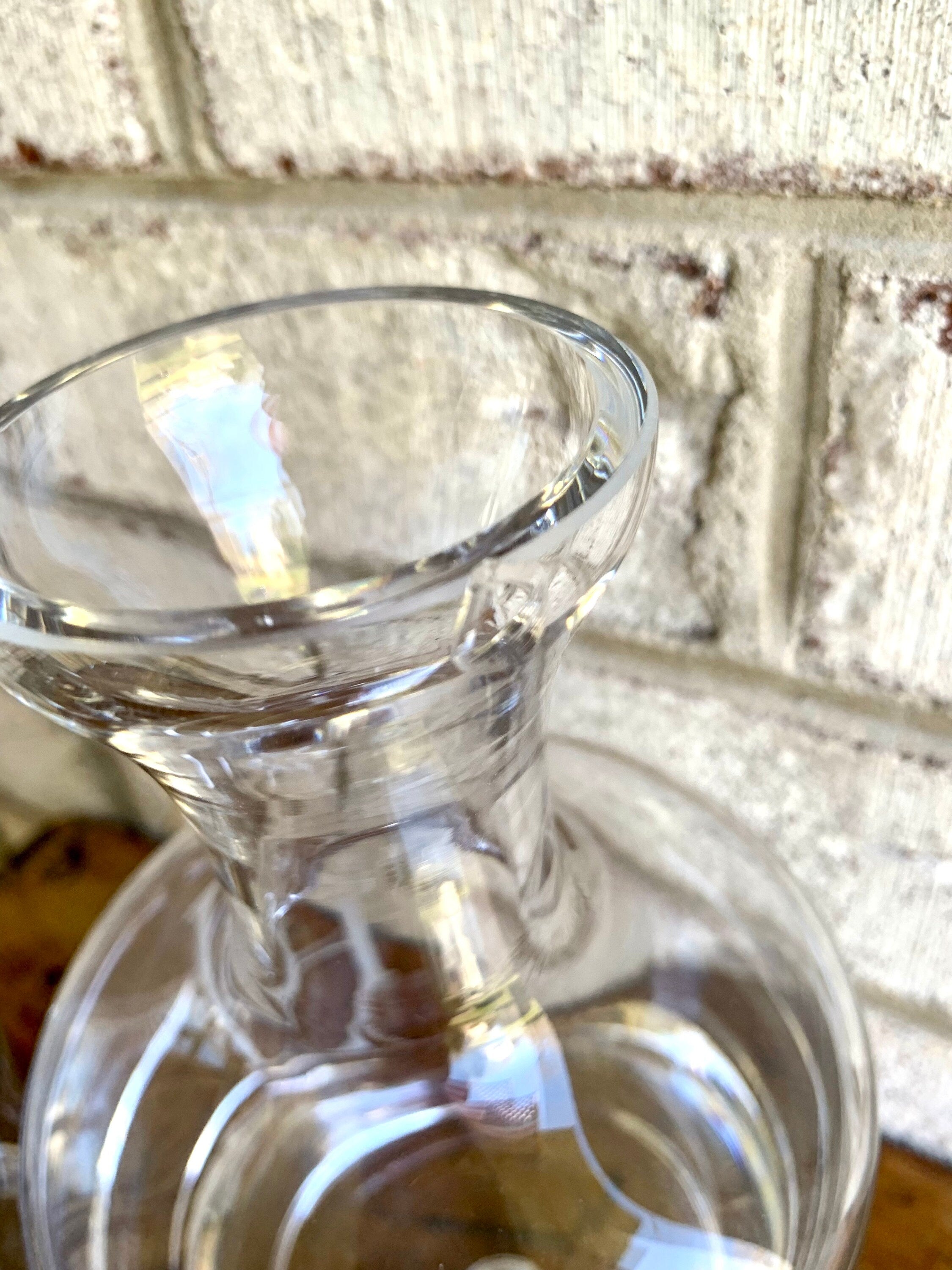 Vtg Ravescroft Crystal Bar Set | 4 Double Old Fashion Glasses and Decanter | Etched Letter "H" Bar Set | Bourbon Decanter and Glasses