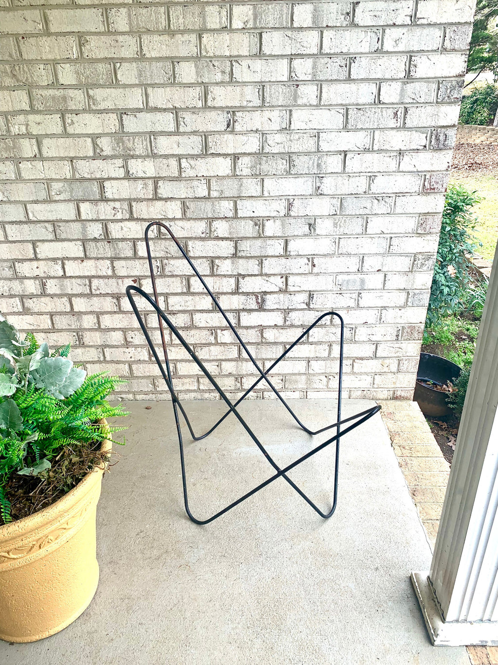 Vtg XL Knoll Butterfly Chair Frame | Steel Butterfly Lounge Chair Frame | Classic XL Jorge Ferrari-Hardoy Chair Frame | MCM Lounge Chair