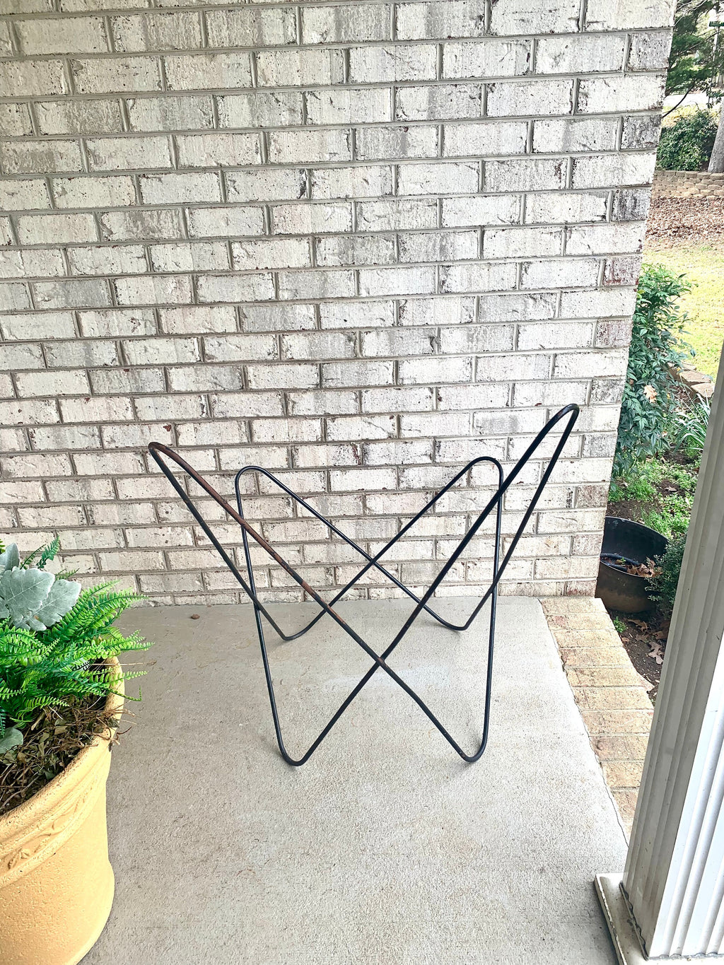 Vtg XL Knoll Butterfly Chair Frame | Steel Butterfly Lounge Chair Frame | Classic XL Jorge Ferrari-Hardoy Chair Frame | MCM Lounge Chair