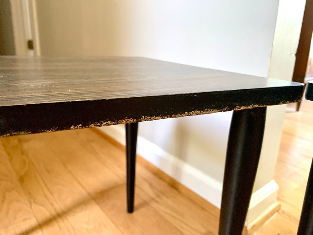 Vtg MCM Square Formical Table | Small Faux Wood Patio Table |  Plant Stand Table| Small Mid Century Table With Wood Legs| Price is for 1