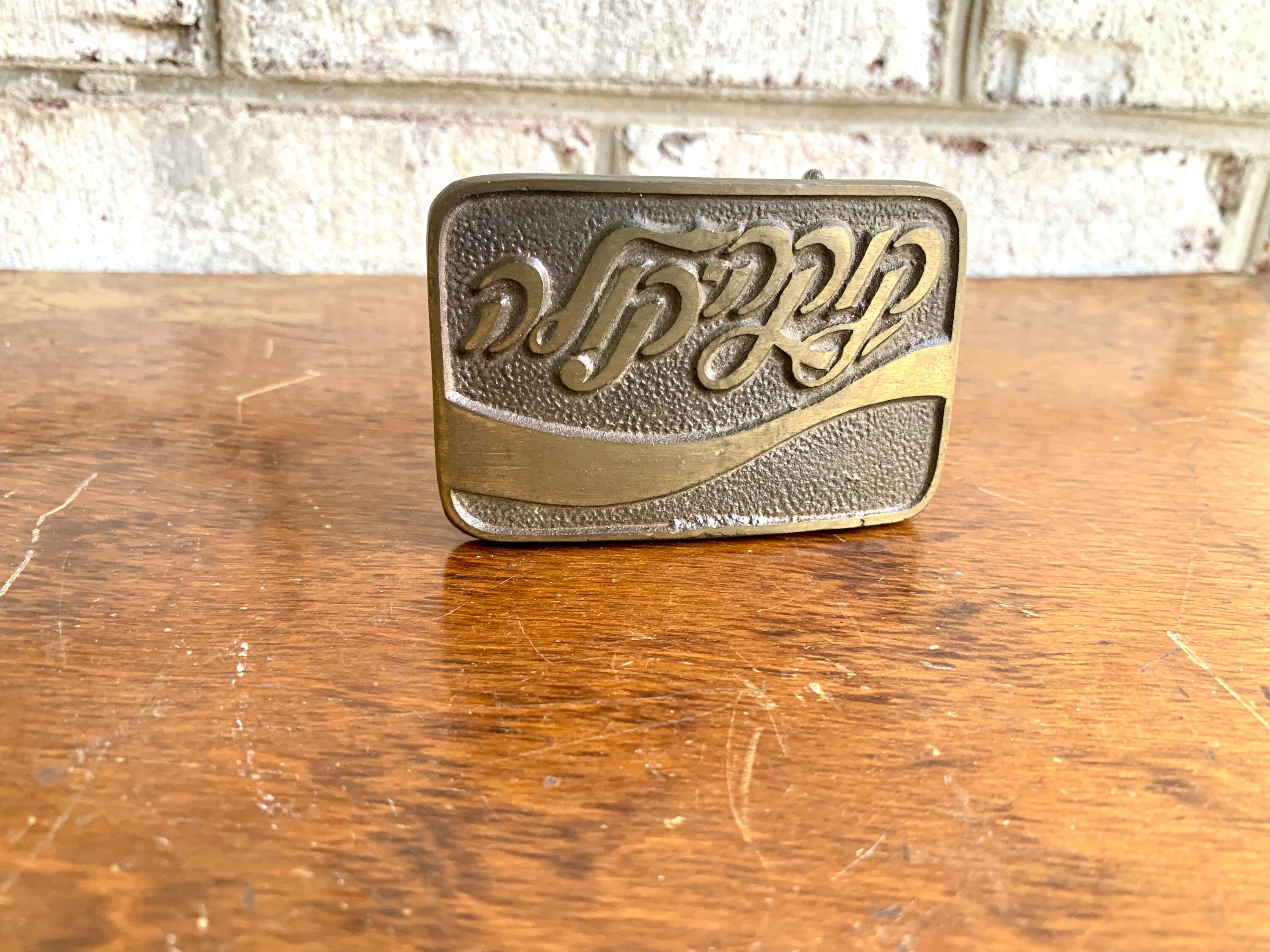 Vtg Solid Brass Israeli Coca Cola Belt Buckle | Hebrew Coca-Cola Brass Buckle | Coca-Cola Advertisement Brass Belt Buckle | Buckler LTD.