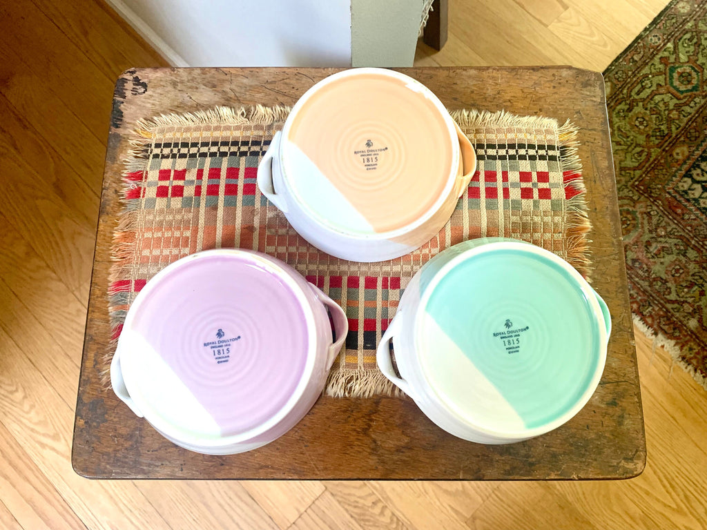 Vtg Royal Doulton 1815 Bowls | Pastel Porcelain Pasta Bowls | Stacking Porcelain Bowls | MCM Bowls | 1815 English Bowls