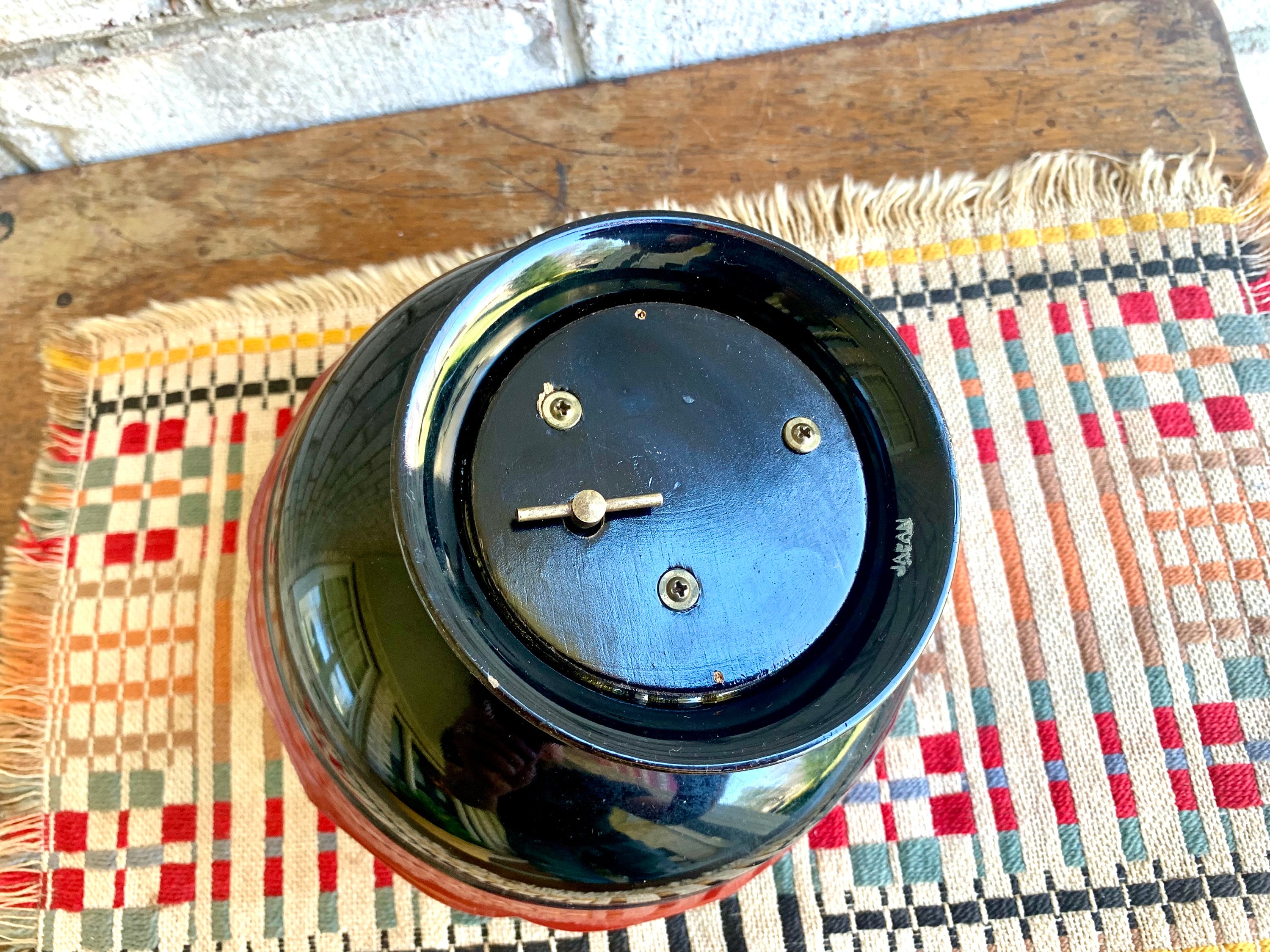 Vtg Musical Japanese Lacquered Dish | Music Box Cover Dish | Japan Lacquered Trinket Dish | Musical Japanese Lacquered Lidded Bowl