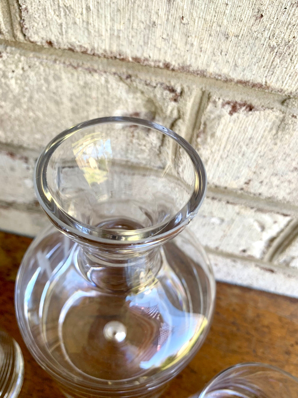 Vtg Ravescroft Crystal Bar Set | 4 Double Old Fashion Glasses and Decanter | Etched Letter "H" Bar Set | Bourbon Decanter and Glasses