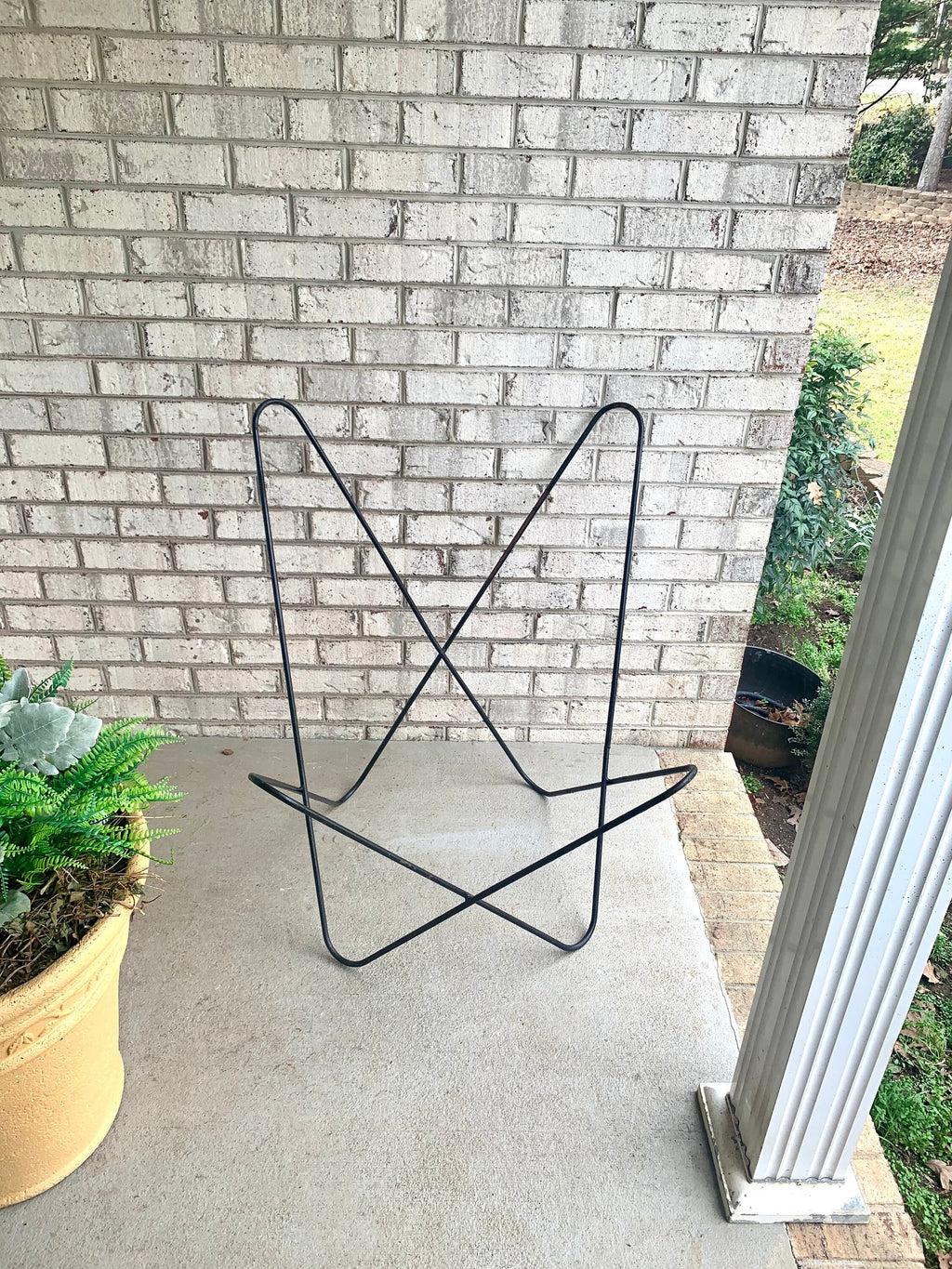 Vtg XL Knoll Butterfly Chair Frame | Steel Butterfly Lounge Chair Frame | Classic XL Jorge Ferrari-Hardoy Chair Frame | MCM Lounge Chair