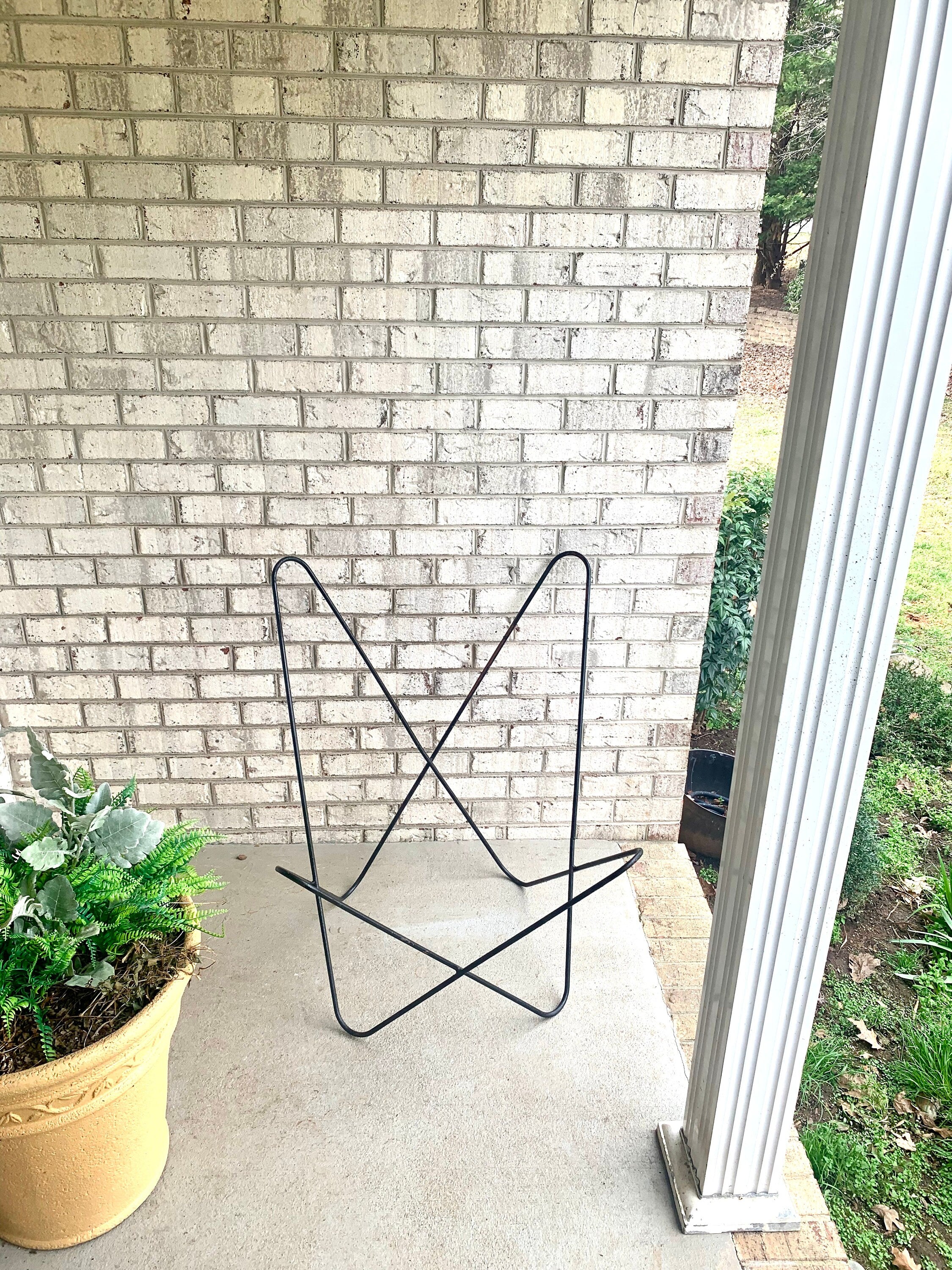 Vtg XL Knoll Butterfly Chair Frame | Steel Butterfly Lounge Chair Frame | Classic XL Jorge Ferrari-Hardoy Chair Frame | MCM Lounge Chair