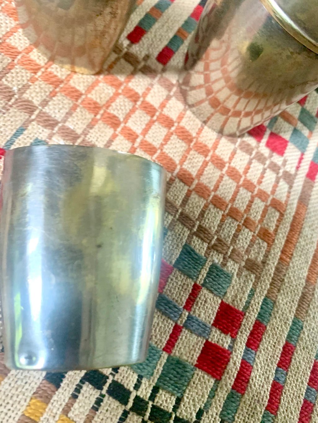 Antique Unique French Metal Flask With Cups | Made In France Distressed Flask | Rustic French Flask | Unique Flask