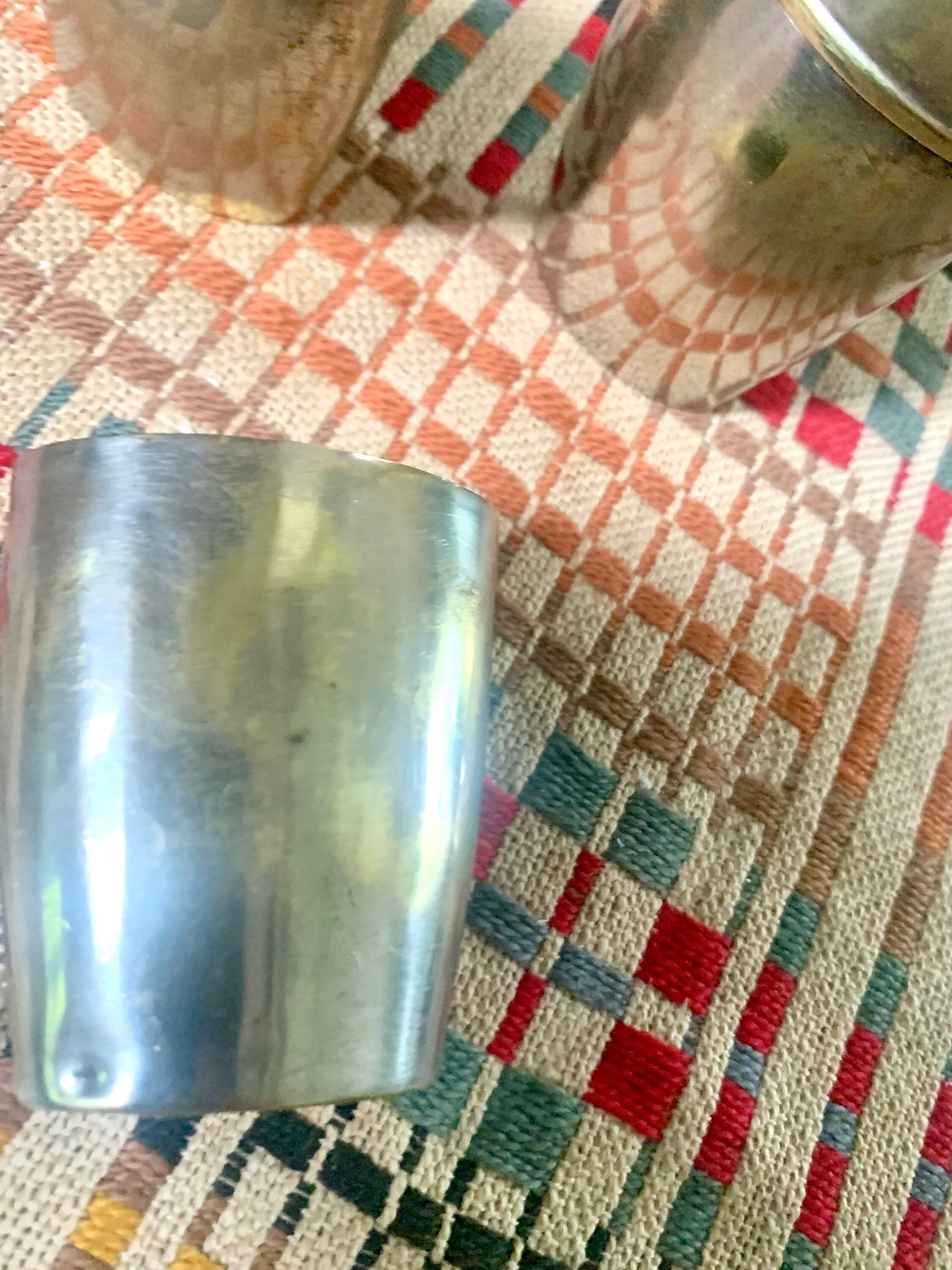 Antique Unique French Metal Flask With Cups | Made In France Distressed Flask | Rustic French Flask | Unique Flask