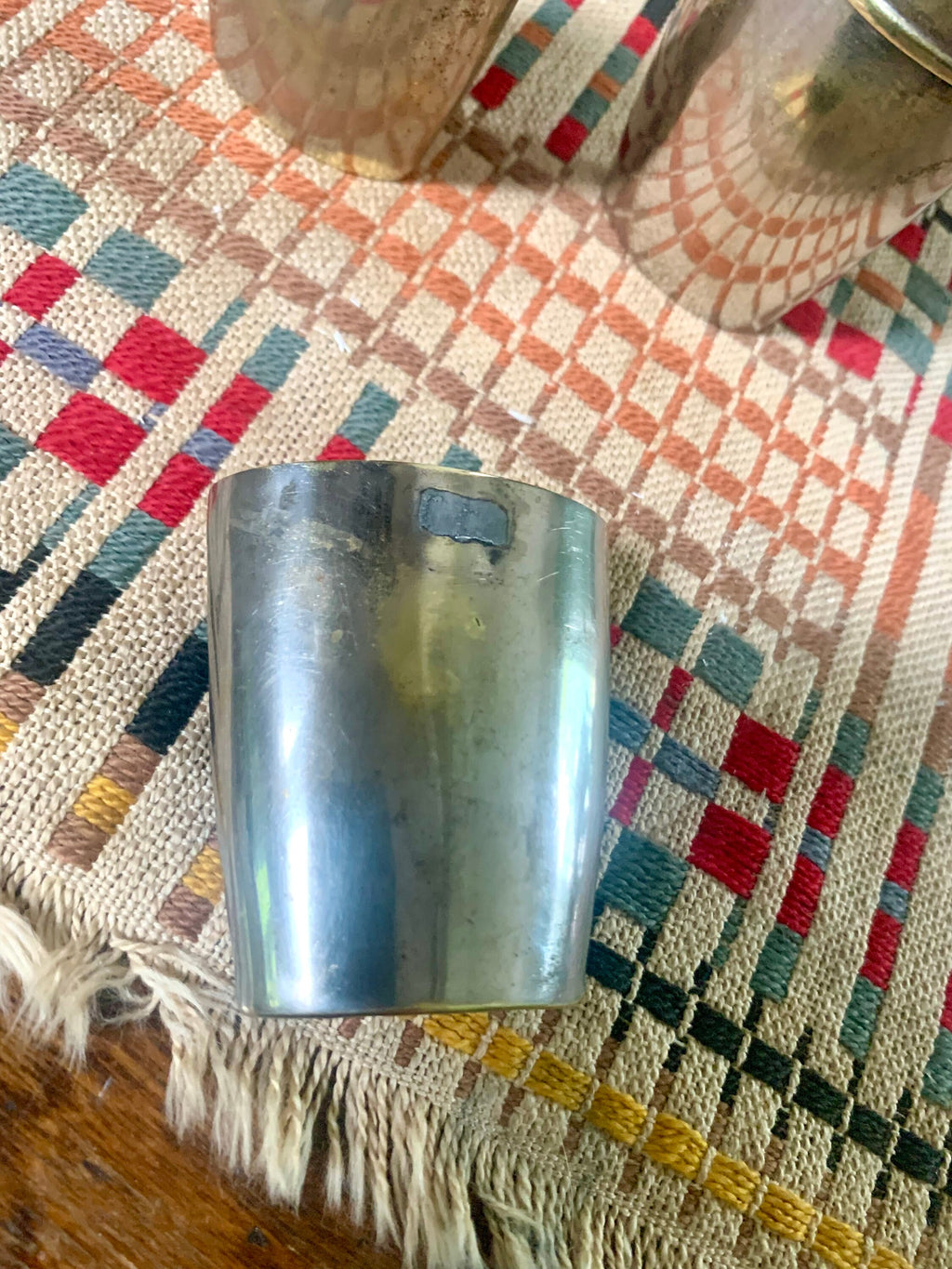 Antique Unique French Metal Flask With Cups | Made In France Distressed Flask | Rustic French Flask | Unique Flask