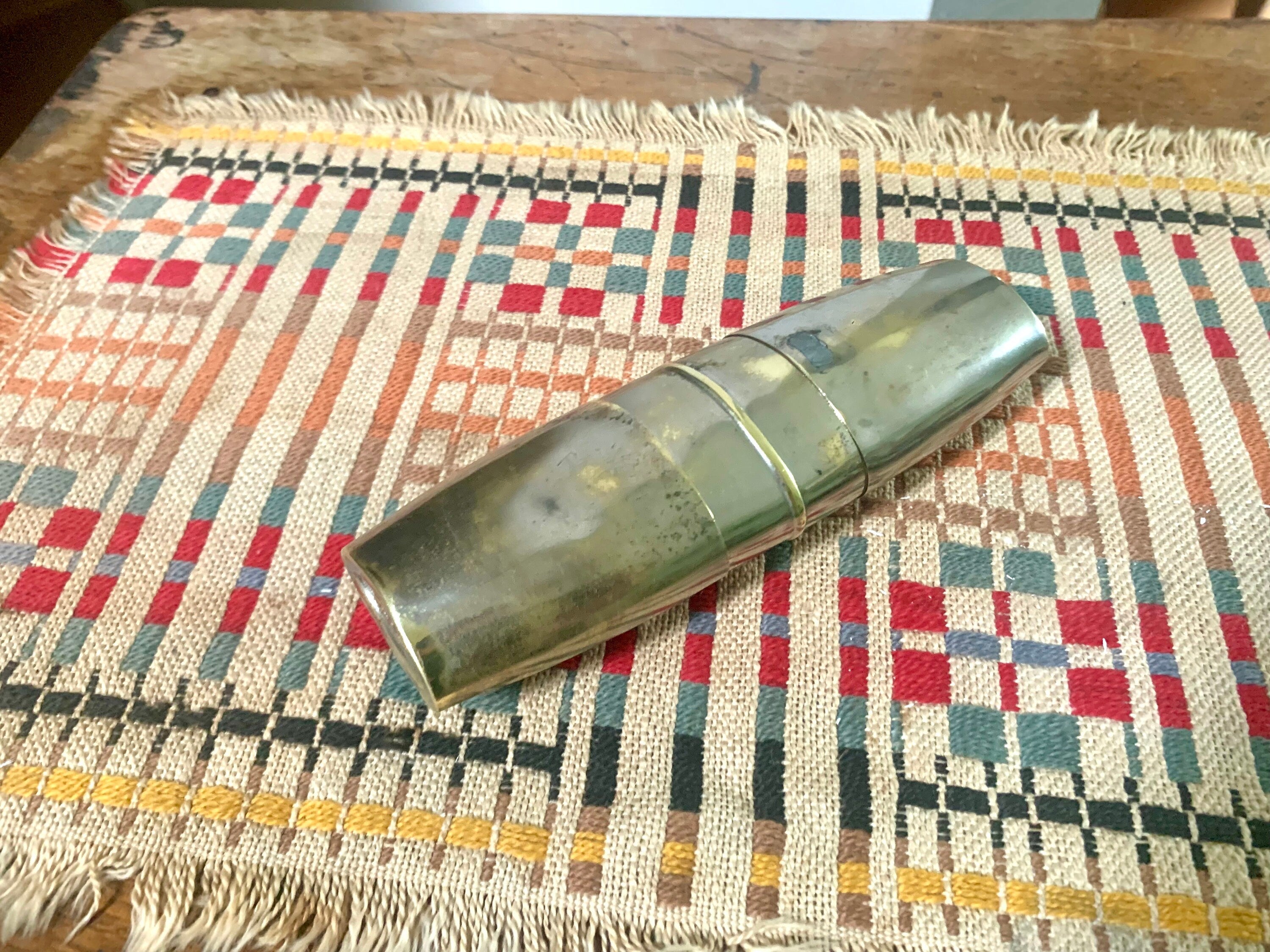 Antique Unique French Metal Flask With Cups | Made In France Distressed Flask | Rustic French Flask | Unique Flask