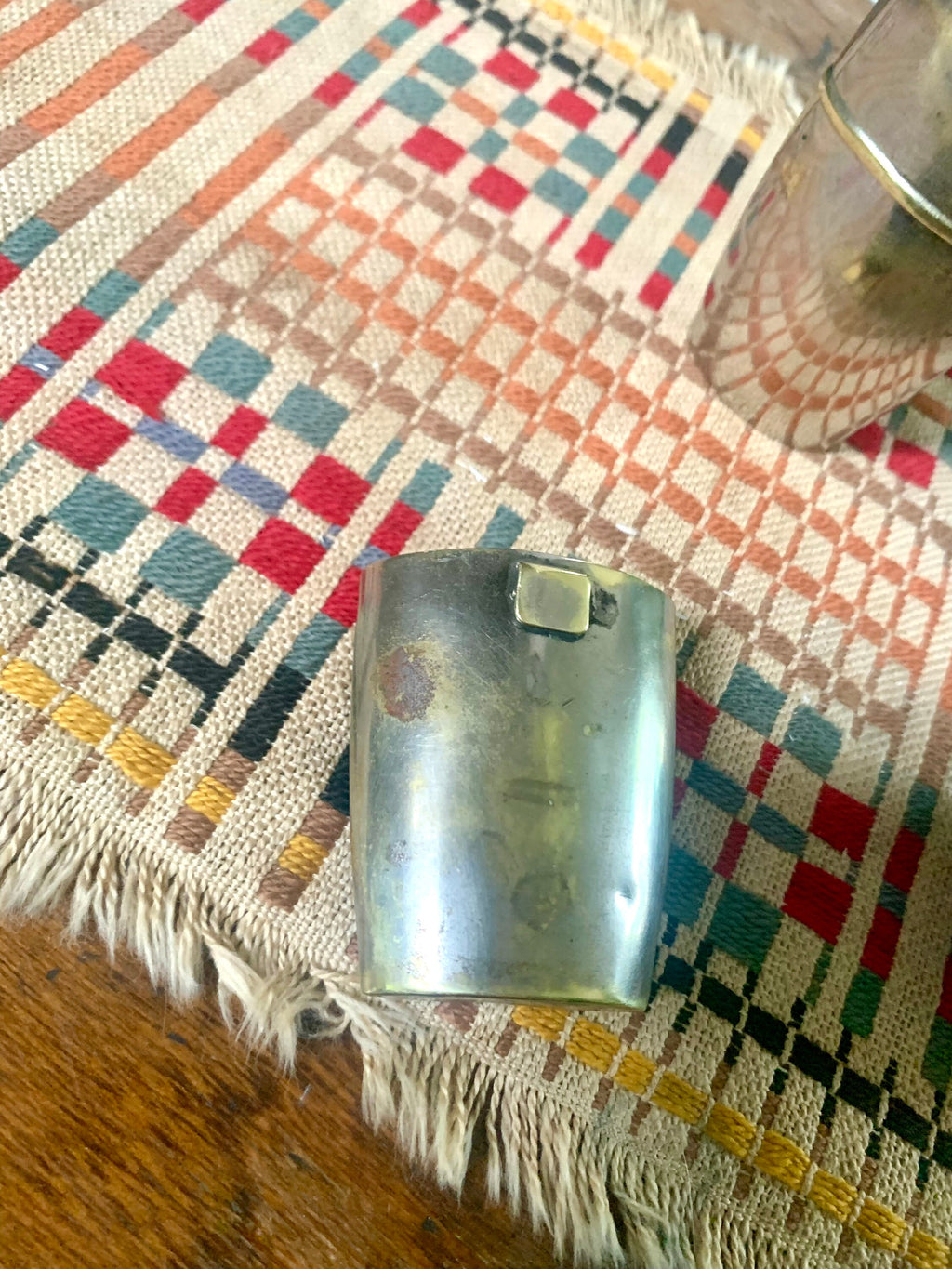 Antique Unique French Metal Flask With Cups | Made In France Distressed Flask | Rustic French Flask | Unique Flask