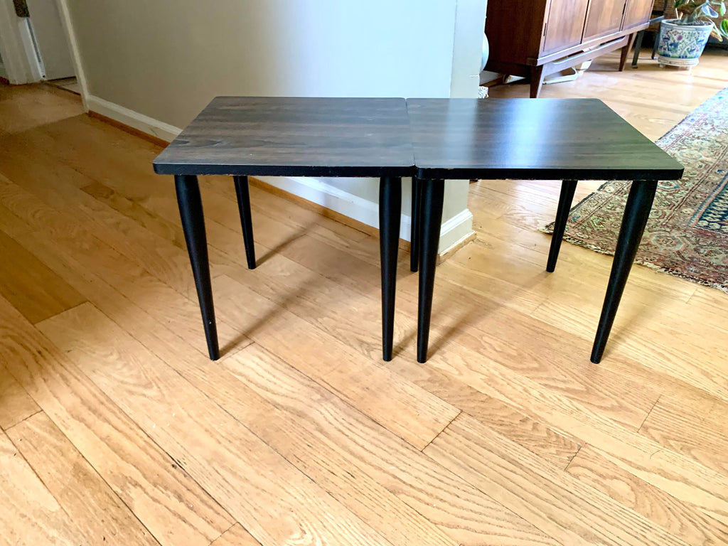 Vtg MCM Square Formical Table | Small Faux Wood Patio Table |  Plant Stand Table| Small Mid Century Table With Wood Legs| Price is for 1