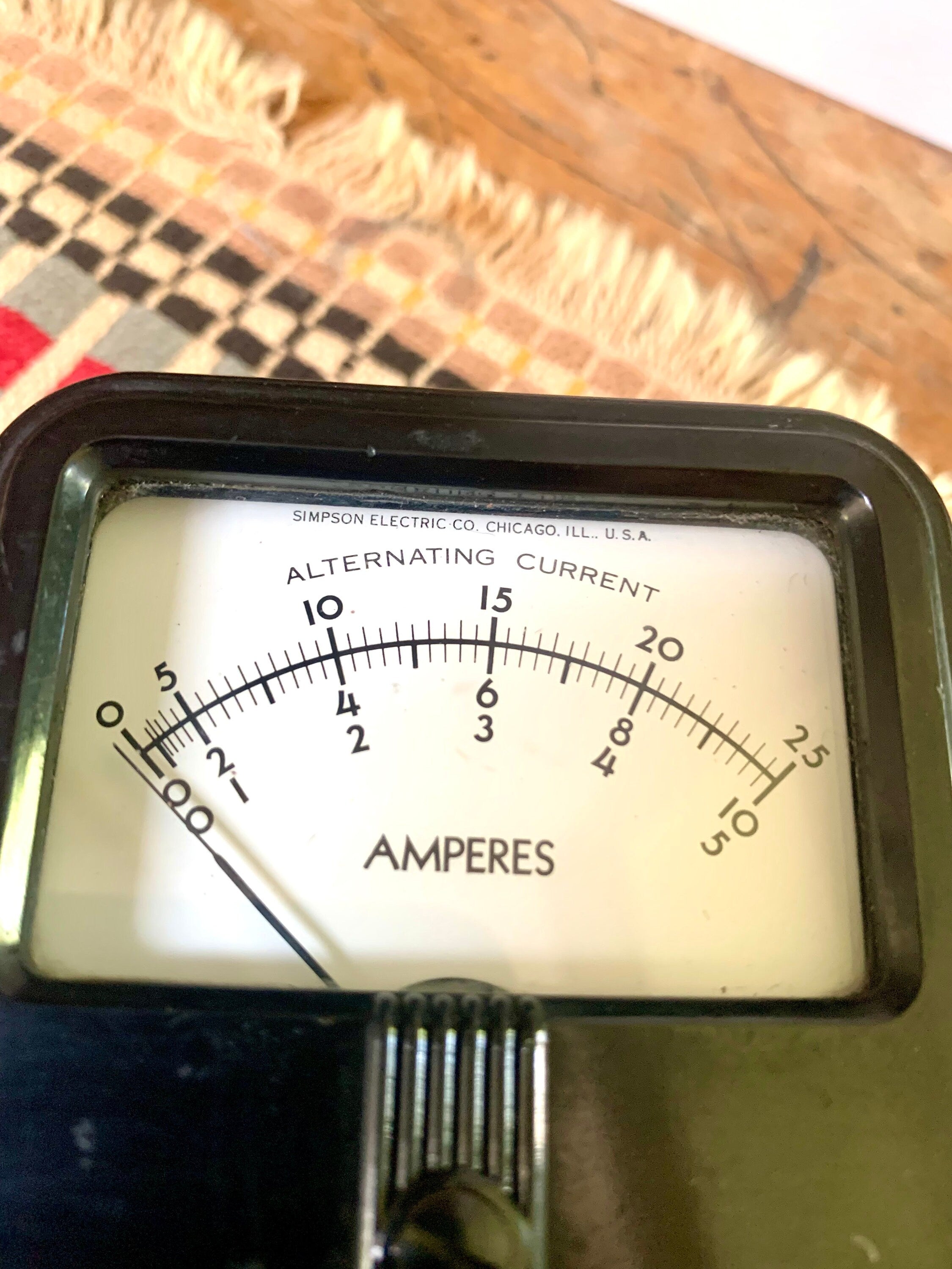 Vtg Simpson 370 Amp Meter | Simpson Electric Co Amp Meter| Simpson Model 370 Amp Meter| Vtg Amperes Meter| Alternating Current Meter