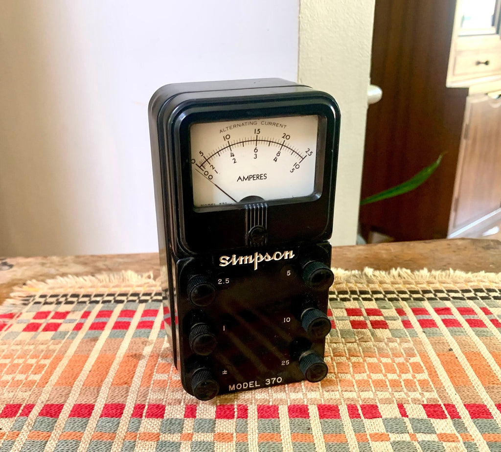 Vtg Simpson 370 Amp Meter | Simpson Electric Co Amp Meter| Simpson Model 370 Amp Meter| Vtg Amperes Meter| Alternating Current Meter