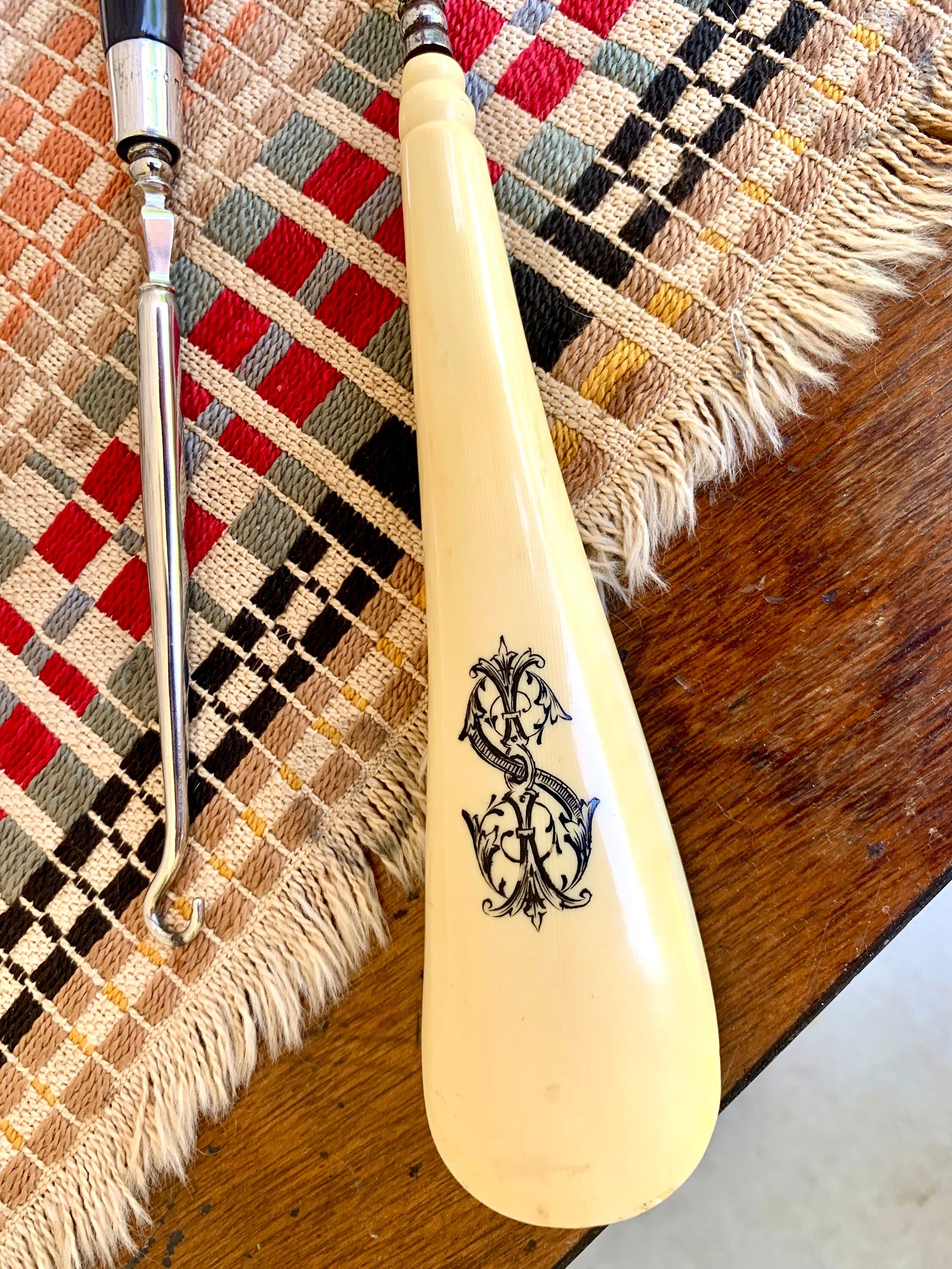 Vintage Lot of 4 Art Deco Button Hooks | Shoe Horn and Button Hooks | Monogrammed Button Hooks | Boot Button Hooks | Shoe Button Hooks