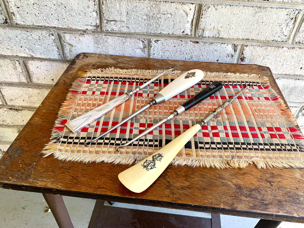 Vintage Lot of 4 Art Deco Button Hooks | Shoe Horn and Button Hooks | Monogrammed Button Hooks | Boot Button Hooks | Shoe Button Hooks
