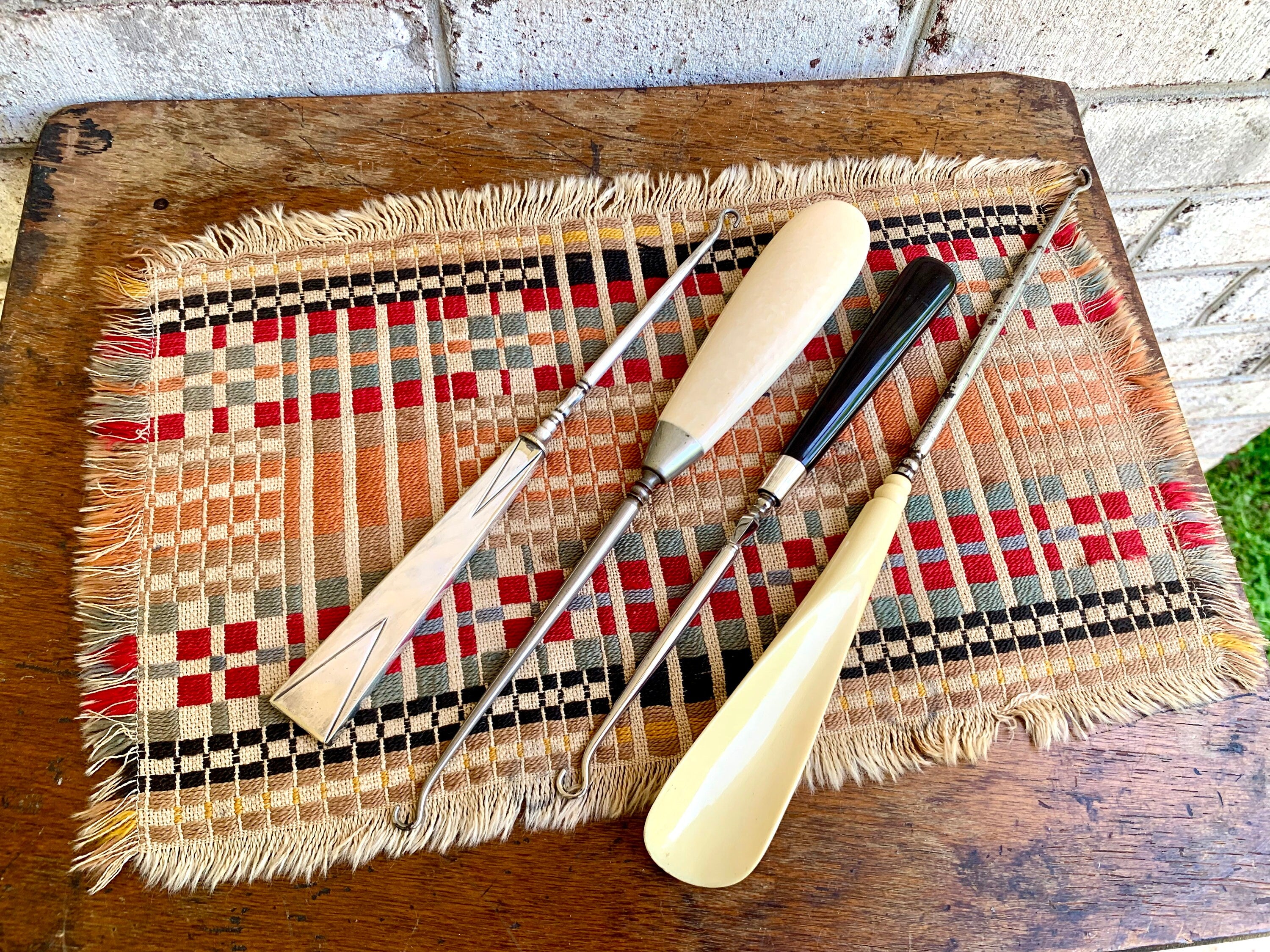 Vintage Lot of 4 Art Deco Button Hooks | Shoe Horn and Button Hooks | Monogrammed Button Hooks | Boot Button Hooks | Shoe Button Hooks