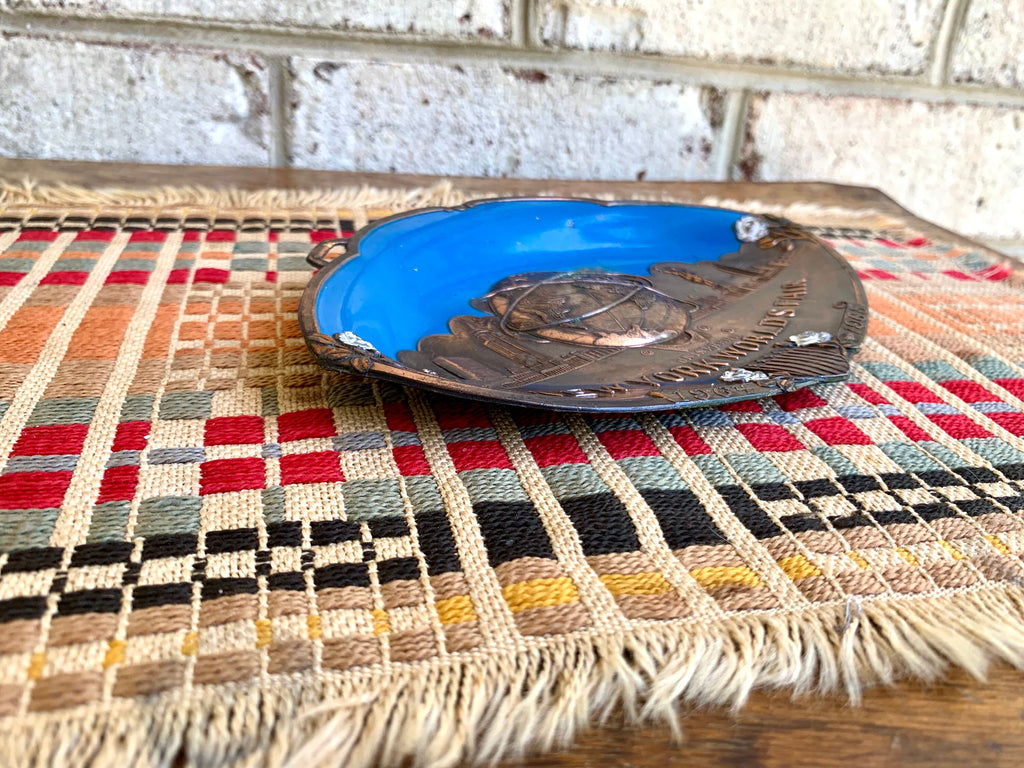 60's New York World's Fair Unisphere Plaque | 1964-65 World's Fair Metal and Enamel Plate | New York World's Fair Souvenir