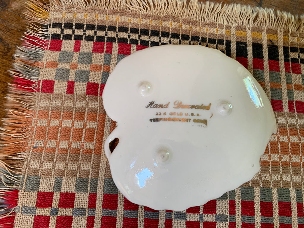 Vintage Weeping Bright 22k Gold Wet Leaf Dish | 22k Gold Leaf Trinket Tray | Porcelain Leaf Dish | Gold Leaf Trinket Tray | Vanity Dish
