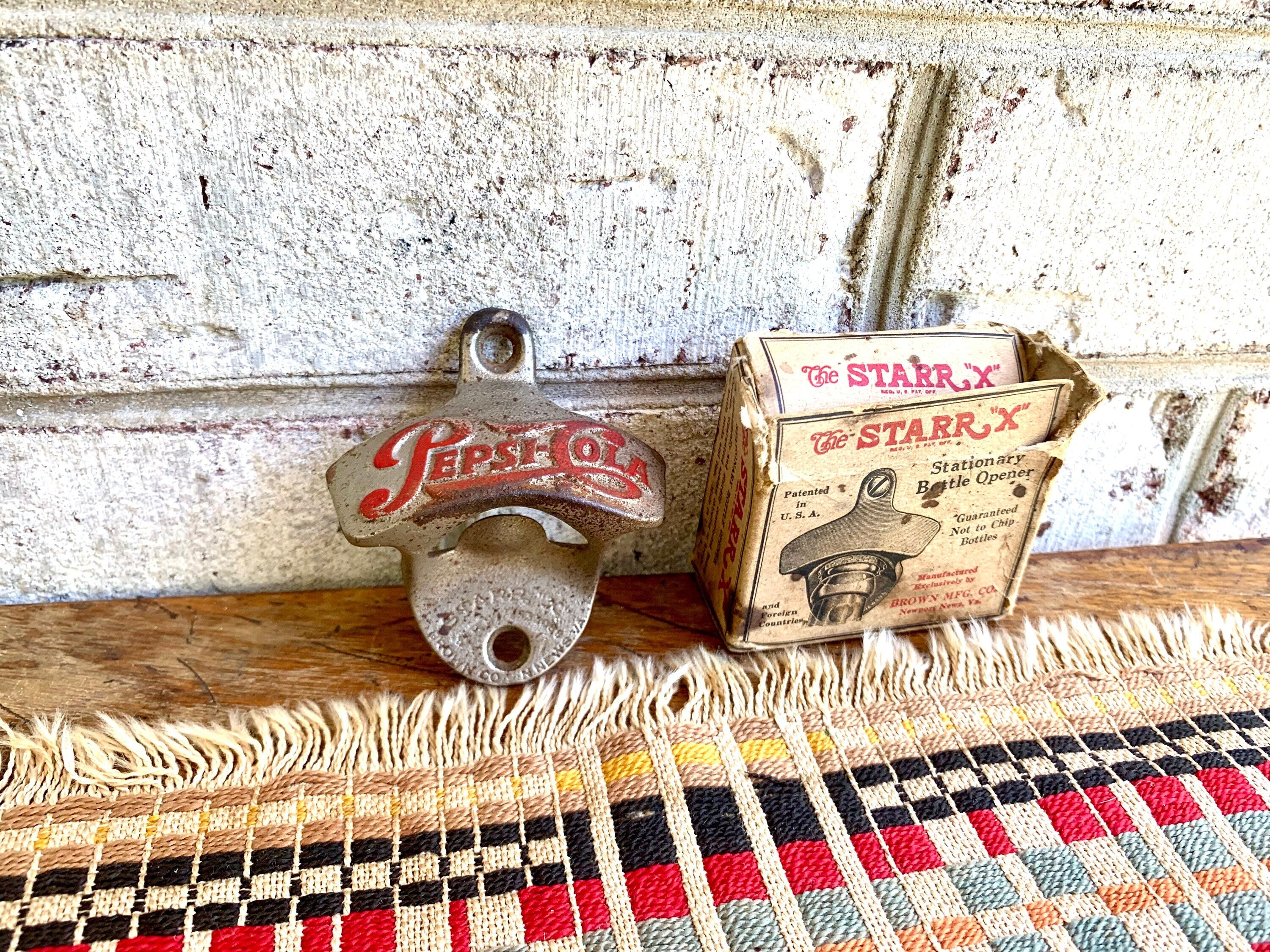 Vintage Pepsi Cola Bottle Opener | The Starr "X" Stationary Bottle Opener | Original Pepsi Cola Bottle Opener in Original Box | Made In USA
