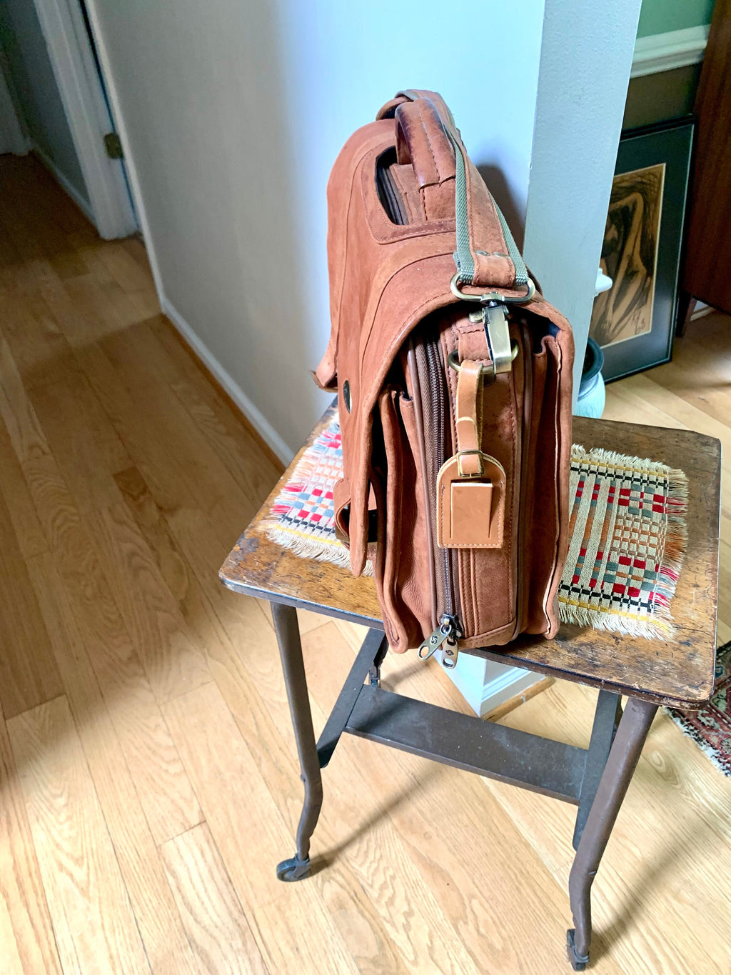 Samsonite Leather Soft Briefcase | Vintage Samsonite Leather Computer Bag | Leather Messenger Bag | Vintage Shoulder Briefcase