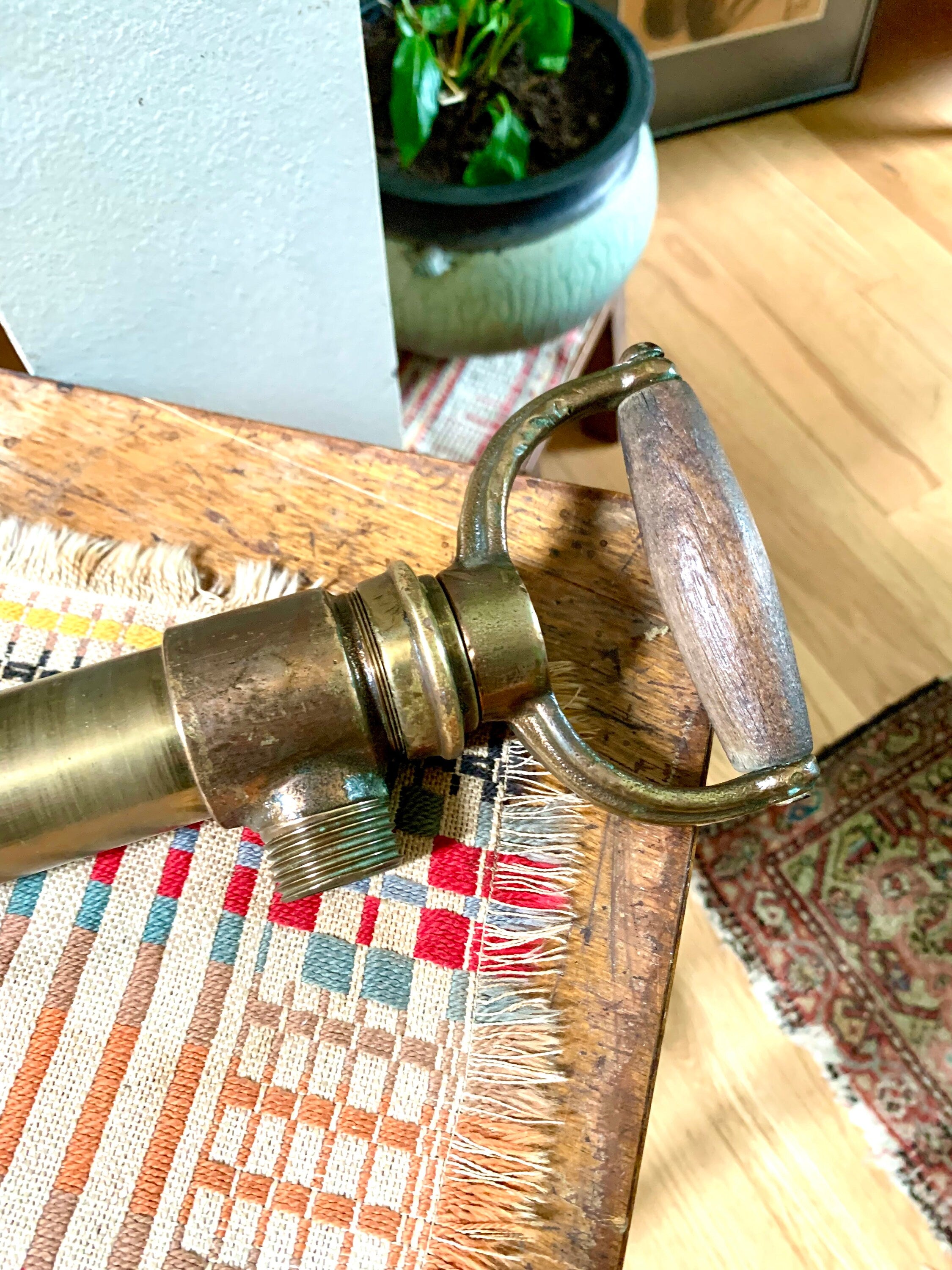 Antique Brass Perko Bilge Pump | Brass Hand Bilge Pump | Brass Hand Pump | Wood Handle Brass Perko Bilge Pump | 20"  Perko Bilge Pump