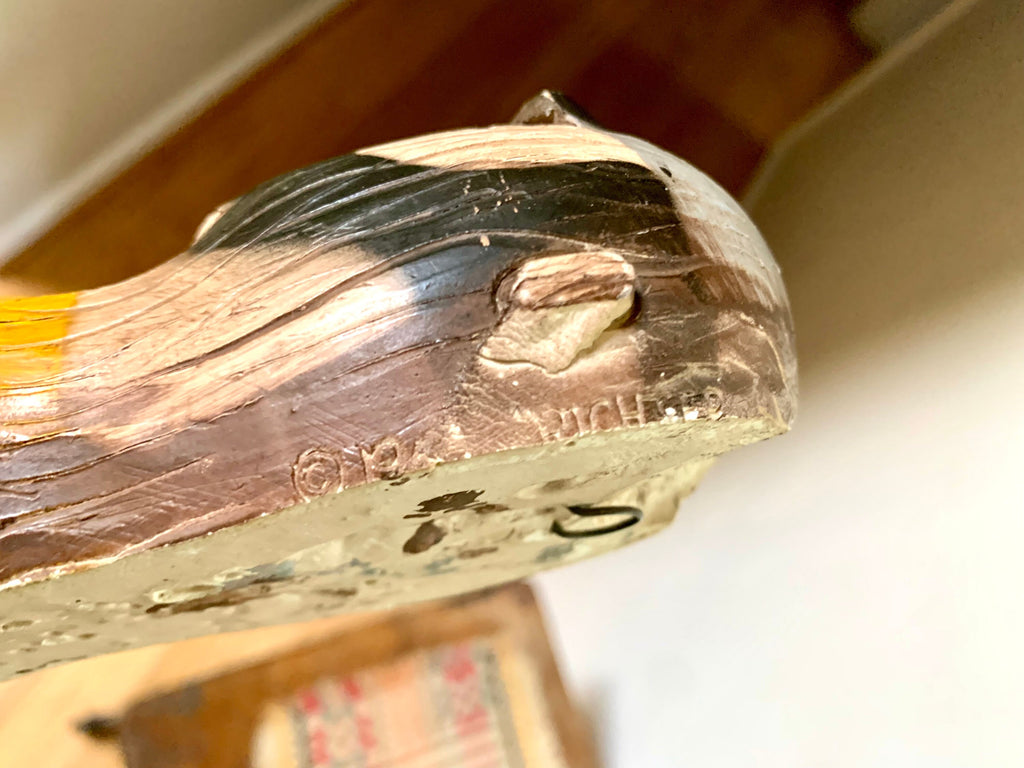 Richter Chalkware Wall Plaque | Vintage Windmill Arm Soldier Chalkware Wall Hanging | Richter Chalkware Art | 1960's Chalkware