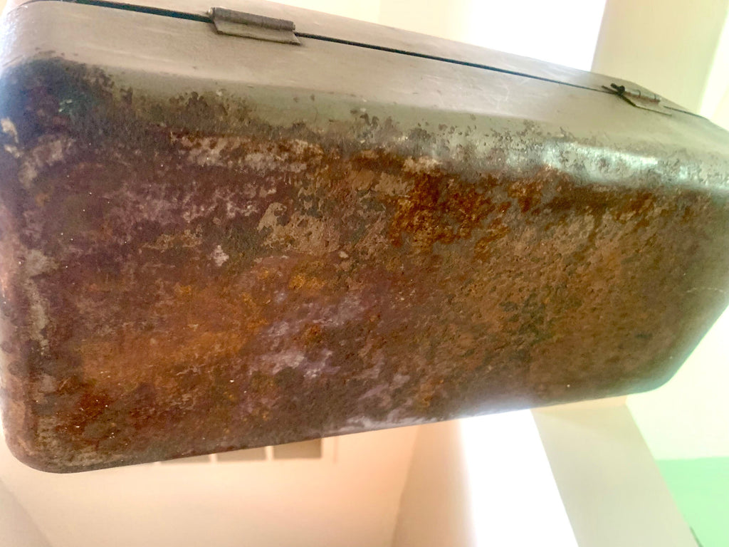 Rustic Grey Tackle Box With Contents | Distressed Tackle Box With Tackle | Gray Rustic Tackle Box With Distressed Tackle | Fishing Gear