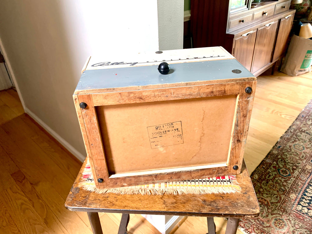 1940's Rilling Koolerwave Wood Salon Box | Vintage Rilling Three Drawer Hair Dressers Box | 1940's Storage Box | Stainless Steel Top Box