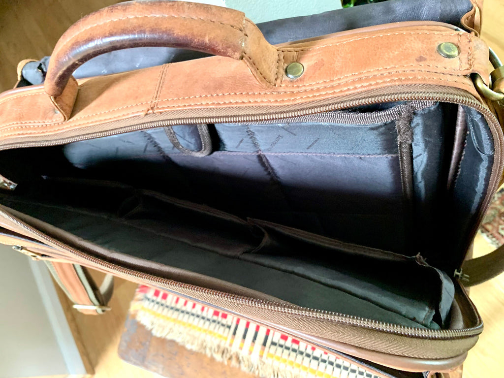 Samsonite Leather Soft Briefcase | Vintage Samsonite Leather Computer Bag | Leather Messenger Bag | Vintage Shoulder Briefcase